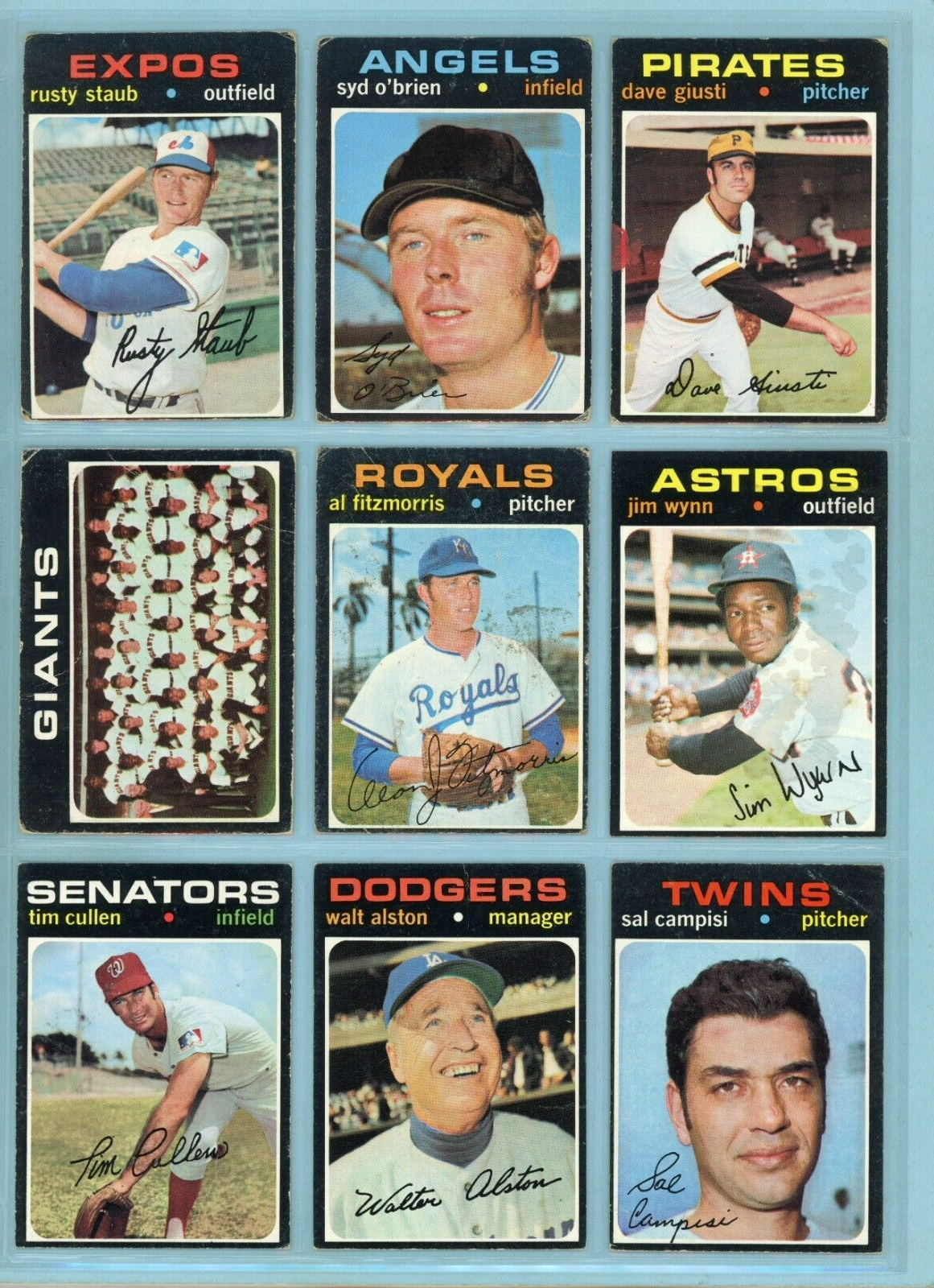 1971 Topps Complete 5th Series #524 thru #643 Semi-High Number Baseball Cards