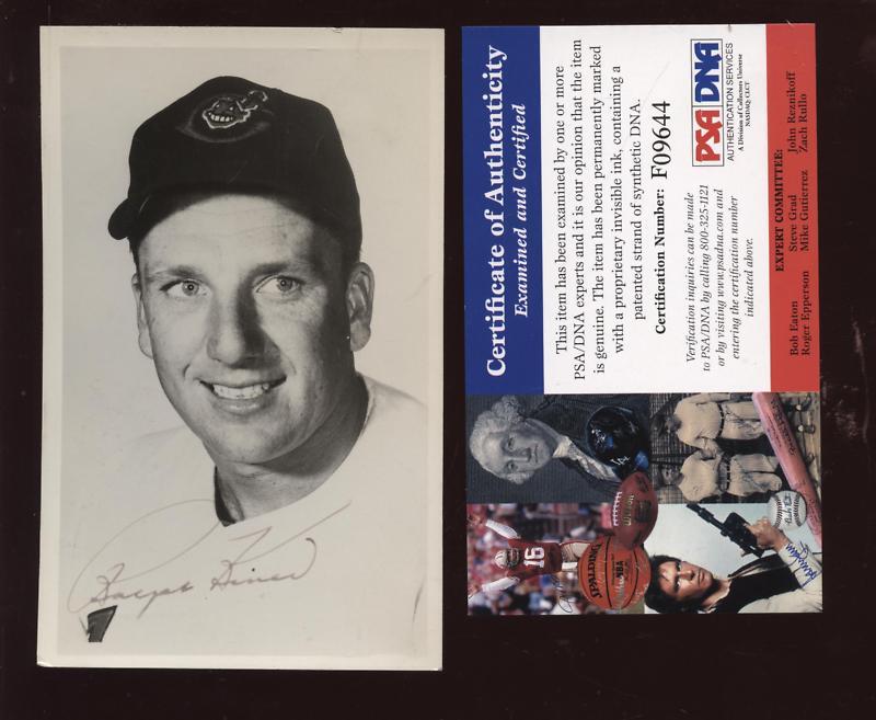 Ralph Kiner Cleveland Indians Autographed Postcard JSA