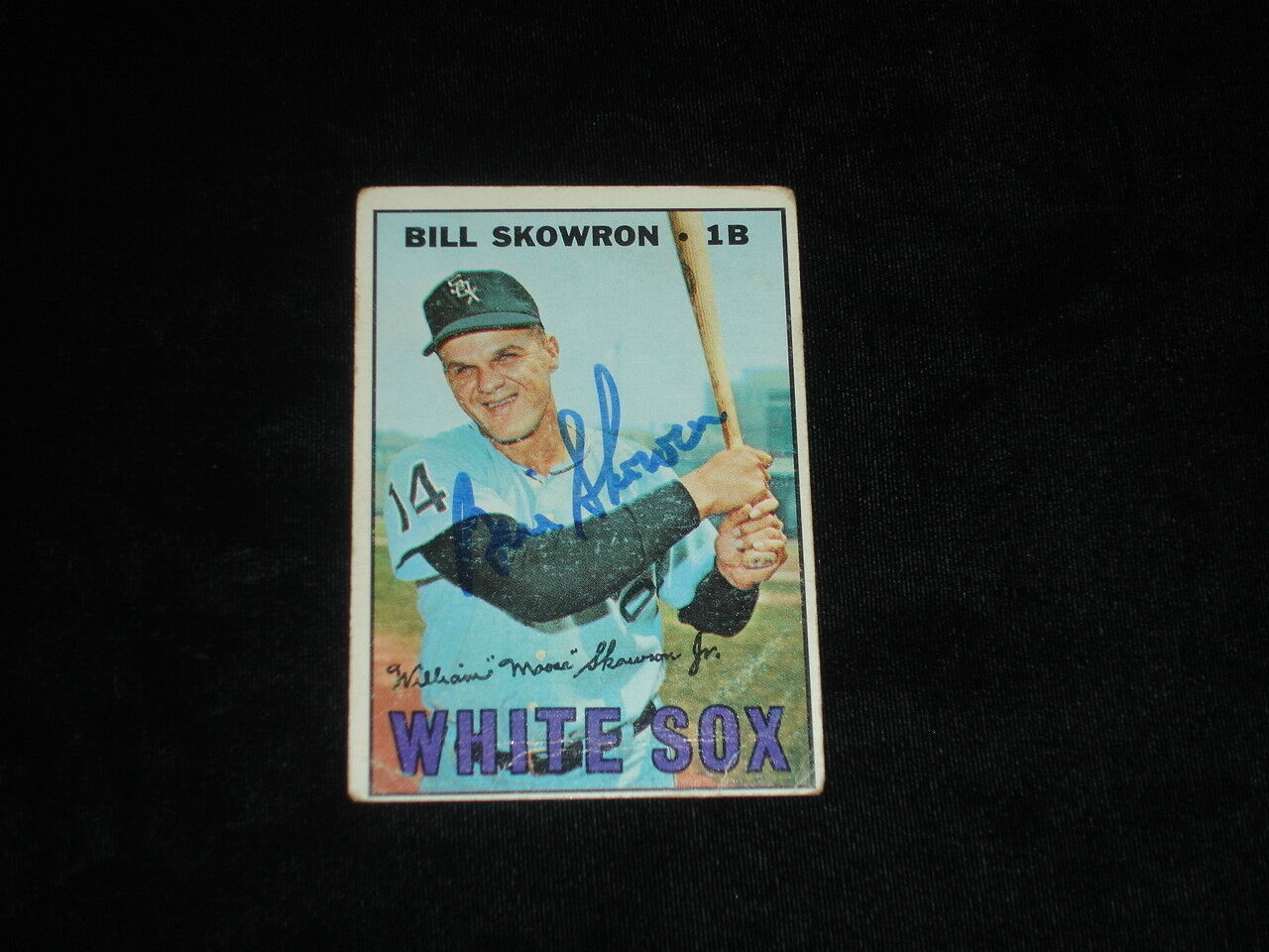 1967 Topps Bill Skowron Autographed Baseball Card-Chicago White Sox-#357