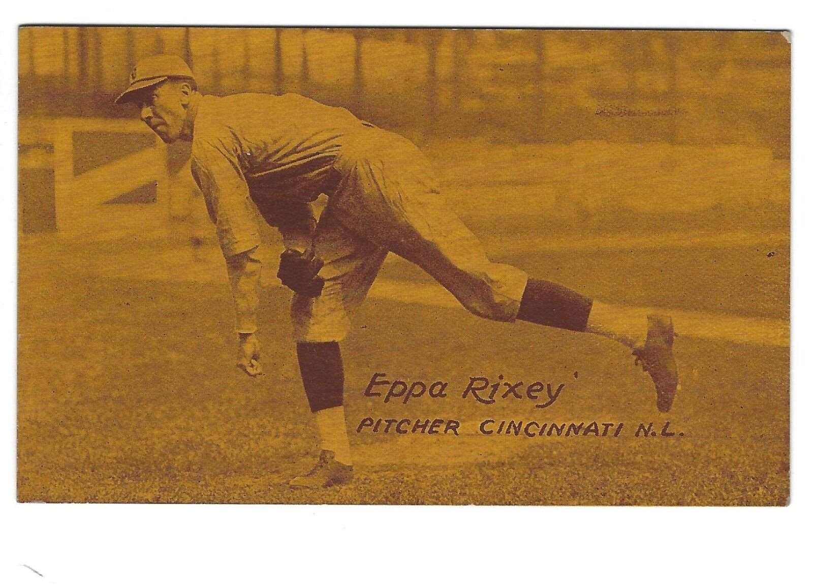 1925-31 Exhibit (postcard back, yellow tint) Eppa Rixey Cincinnati Reds  