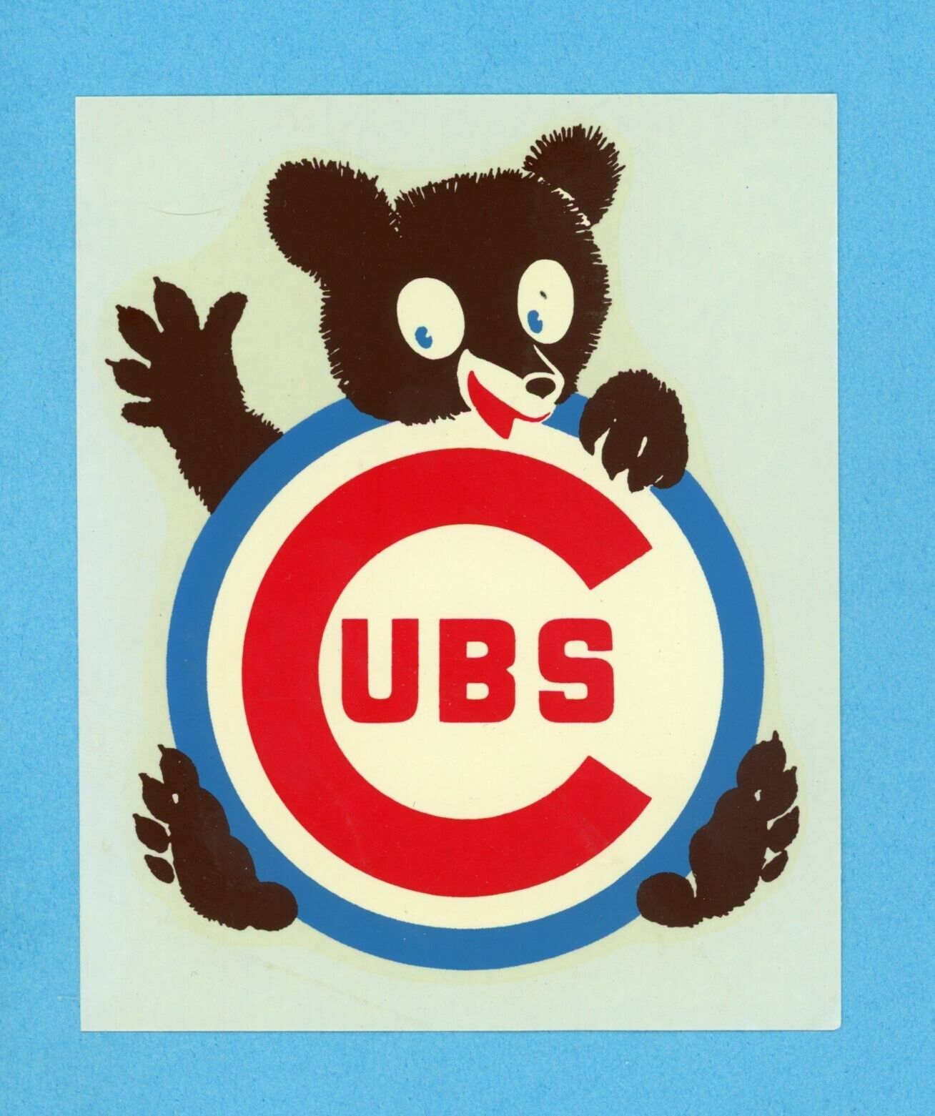 Vintage J. G. Barron Decal Co. Chicago Cubs Baseball Decal