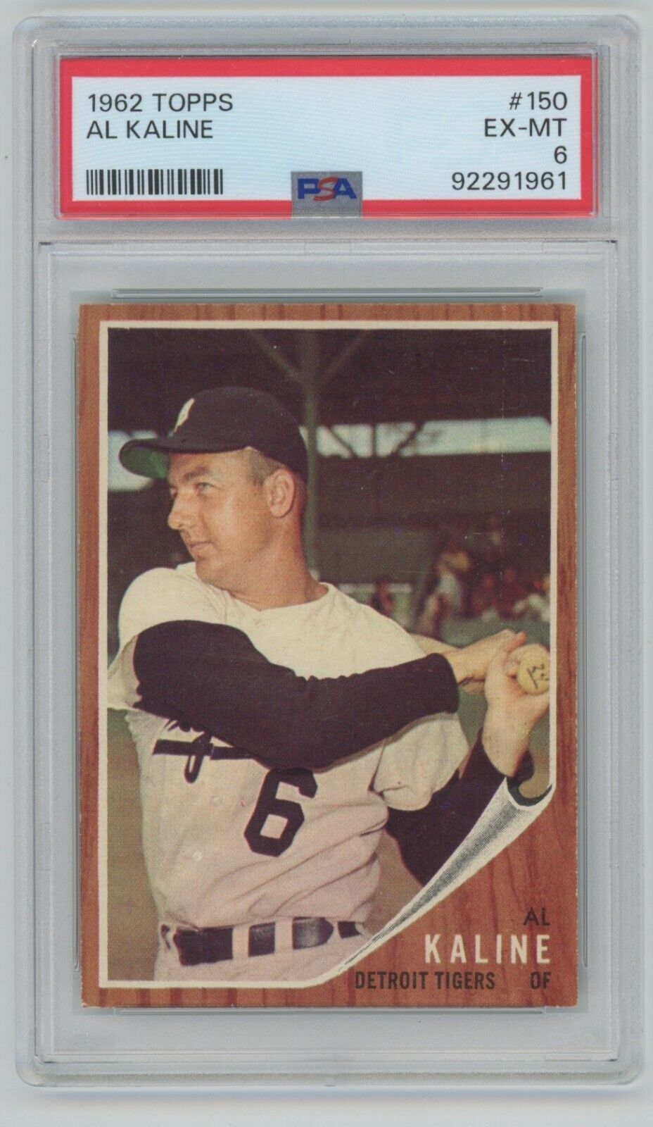 Al Kaline 1962 Topps Card #150 • PSA 6 EX-MT