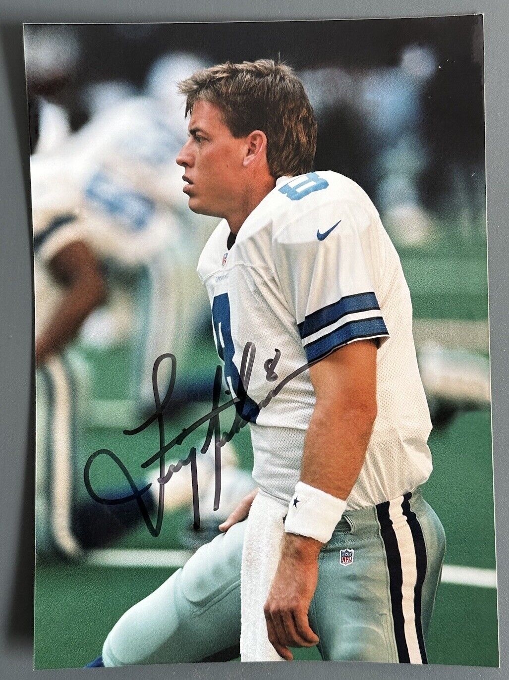 Troy Aikman #8 Dallas Cowboys HOFer SIGNED 5x7 Color Photo w/ hologram