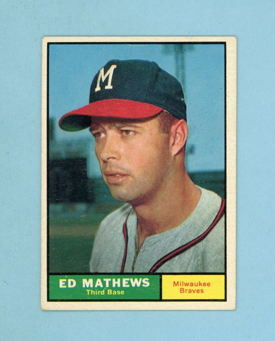 1961 Topps #120 Eddie Mathews Milwaukee Braves Baseball Card EX+