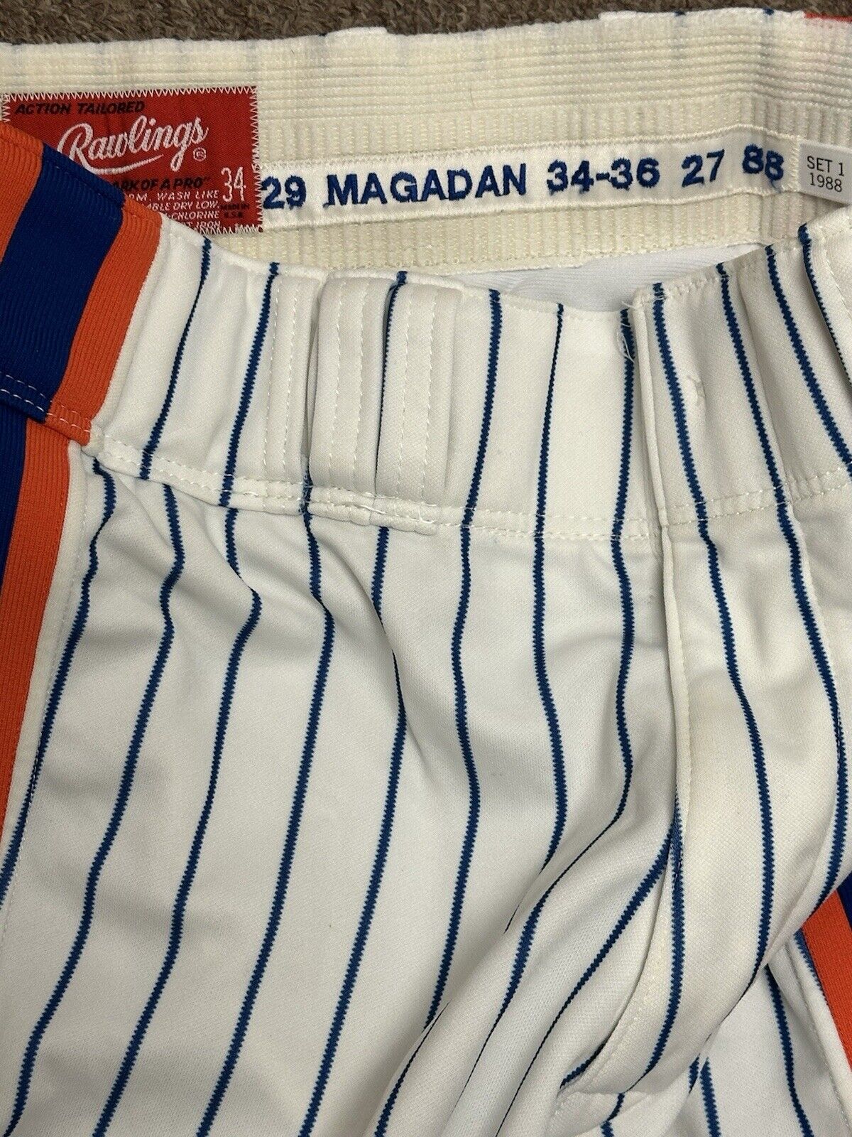 1988 Dave Magadan New York Mets GAME USED AUTOGRAPHED Home Baseball Pants #29