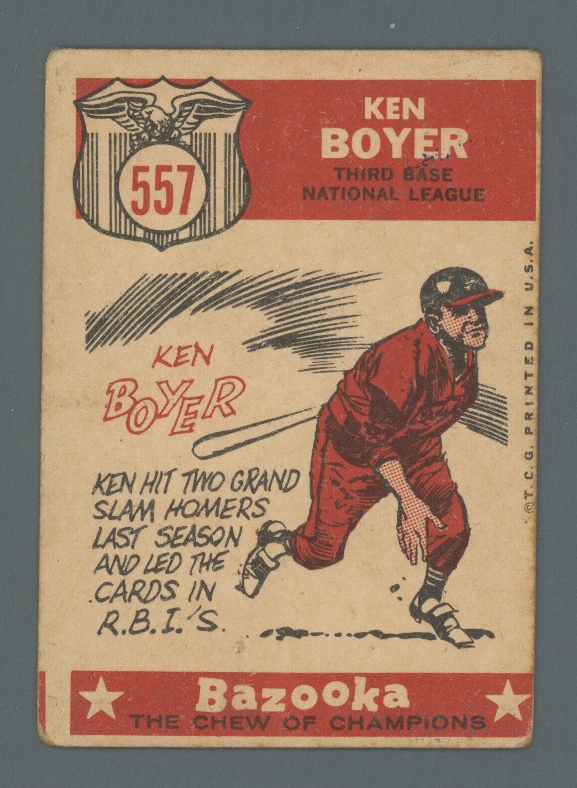 1959 Topps #557 Ken Boyer All-Star St. Louis Cardinals Baseball Card Low Grade