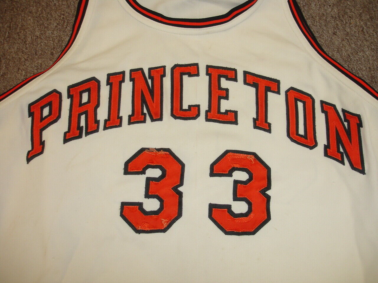 Late 1970's NCAA Basketball Princeton Game Used Knit Basketball Jersey #33