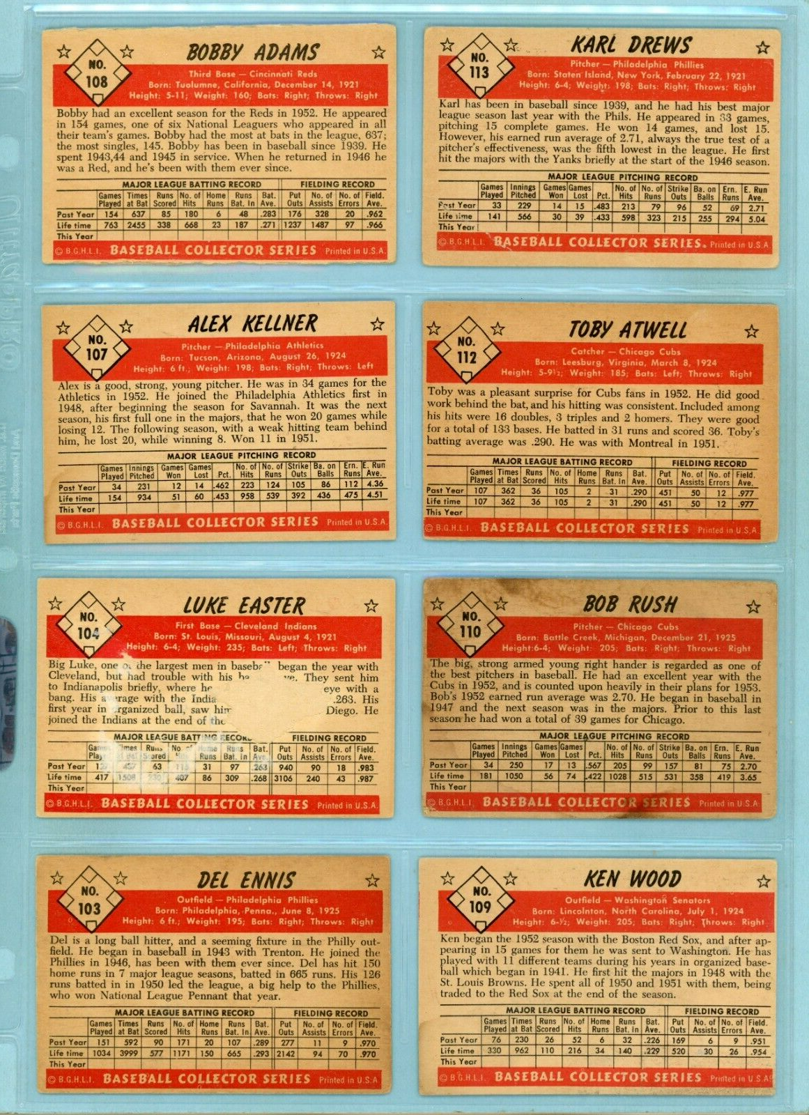 1953 Bowman Color Starter Set Lot of 107 Different Baseball Cards Low Grade