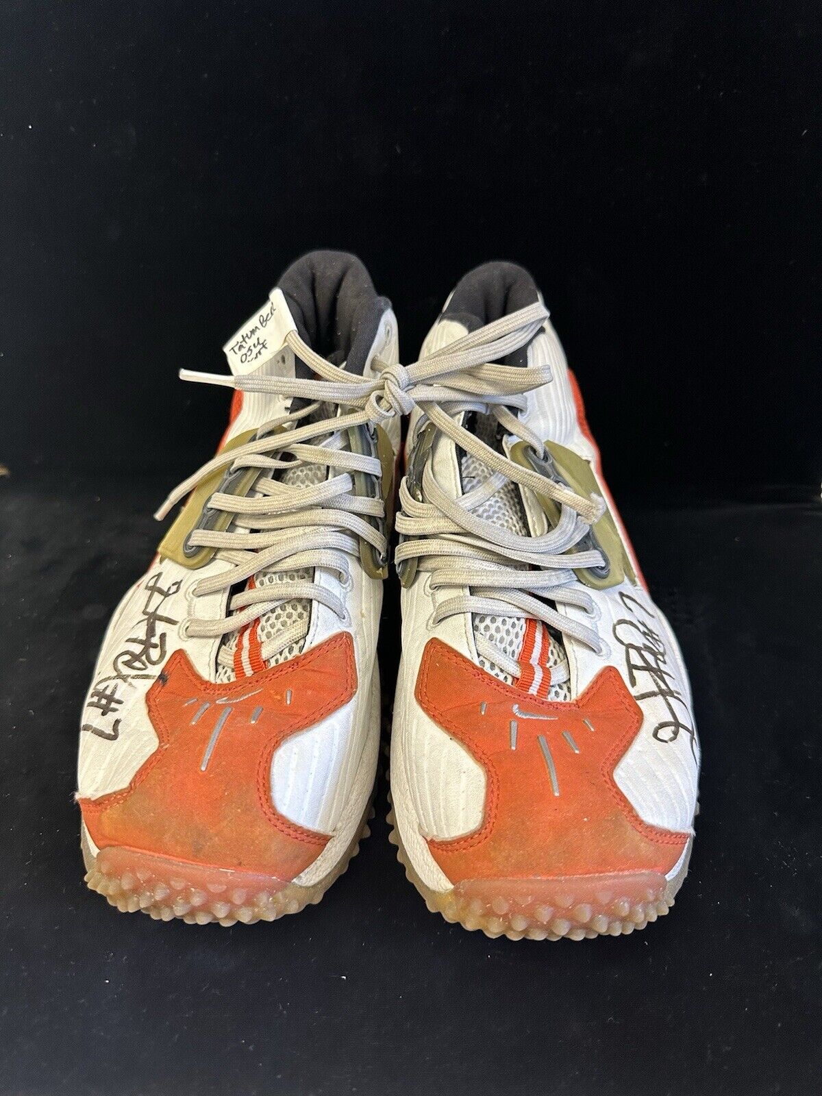 2003 Tatum Bell Oklahoma State Cowboys RB DUAL SIGNED GAME USED Football Cleats