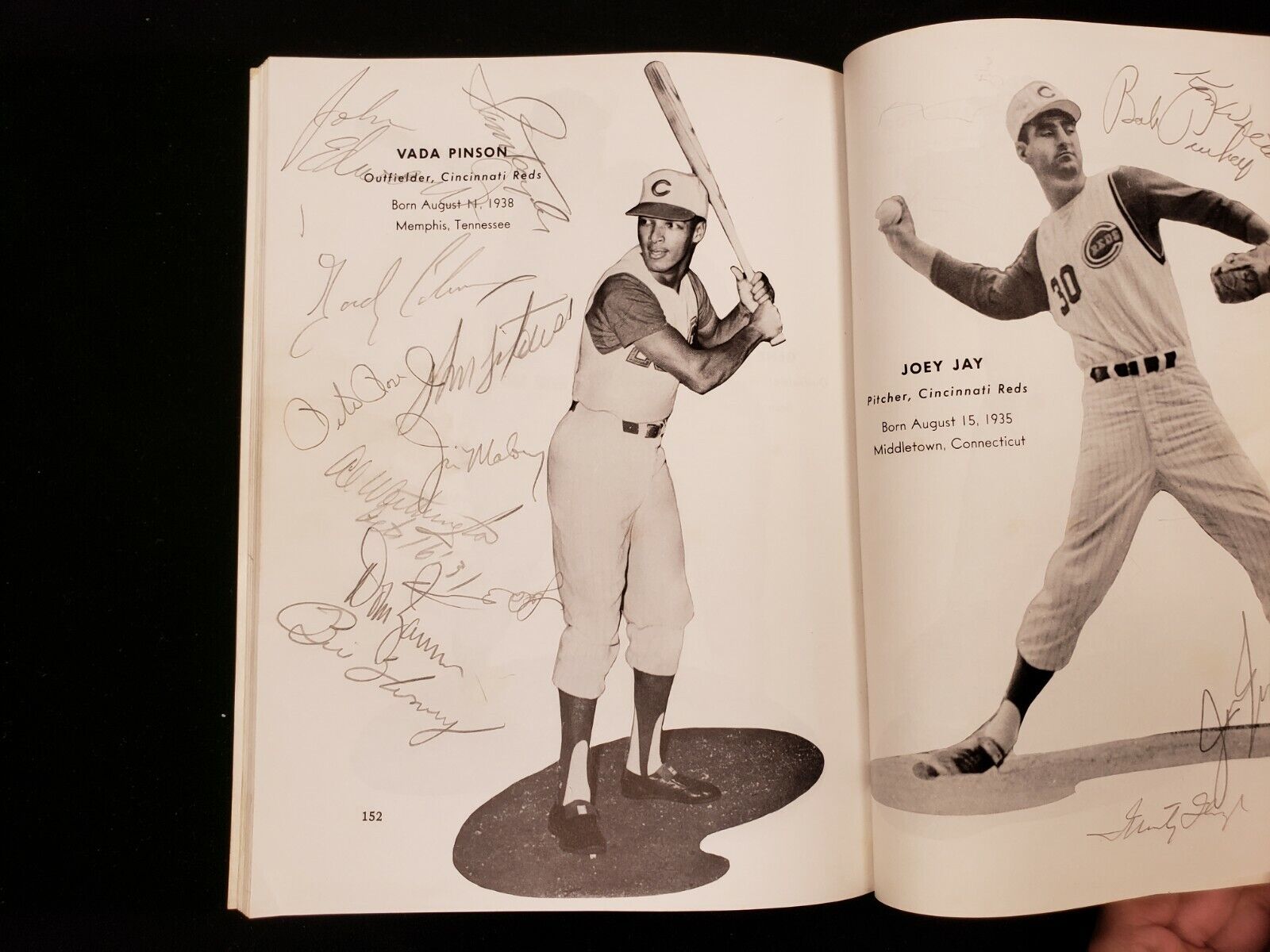 1962 Big-Time Baseball Book - 18 MLB Autographs - 1963 Cincinnati Reds & Braves!