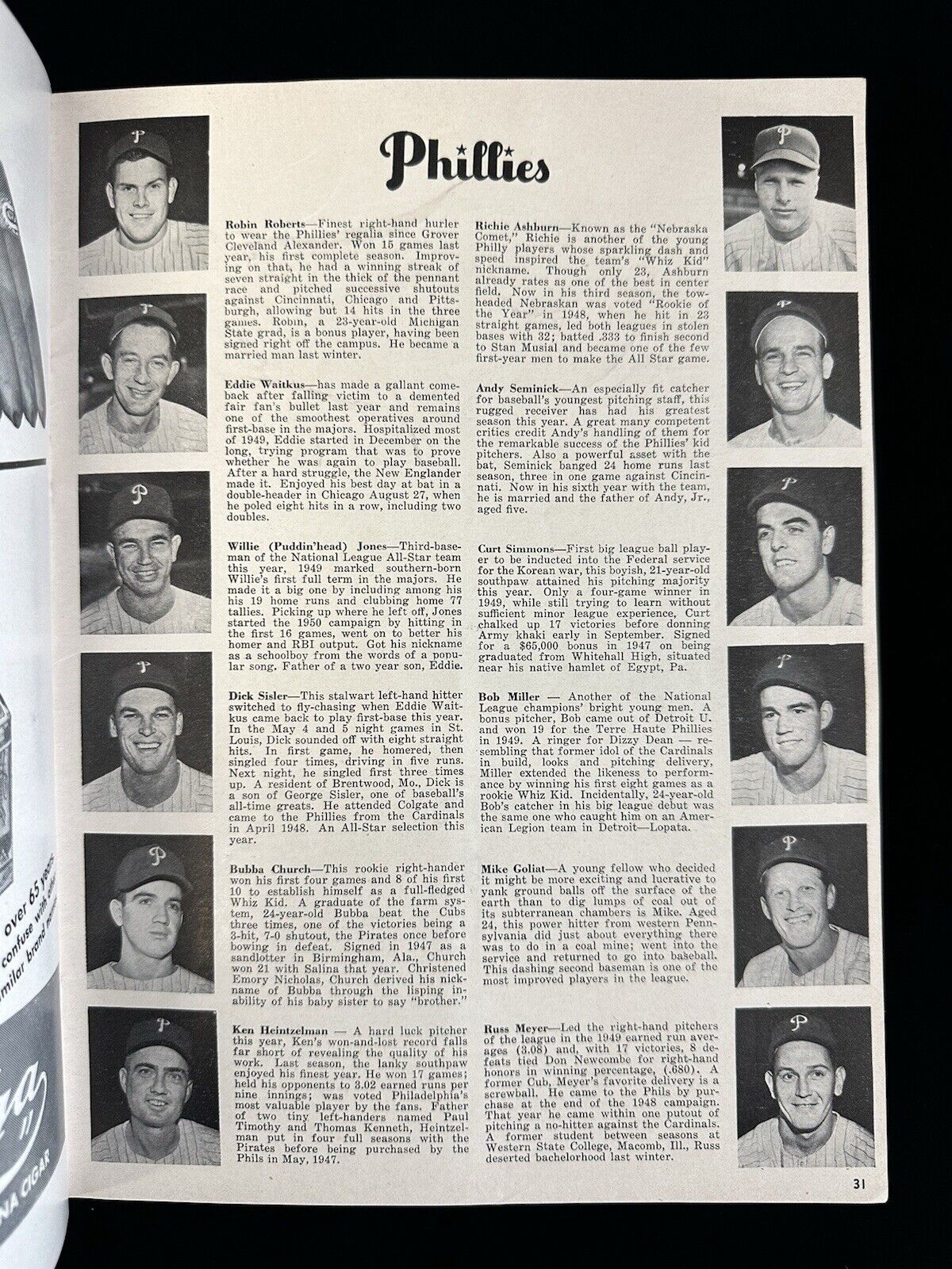 1950 NY Yankees World Series Program vs Philadelphia Phillies - VG unscored