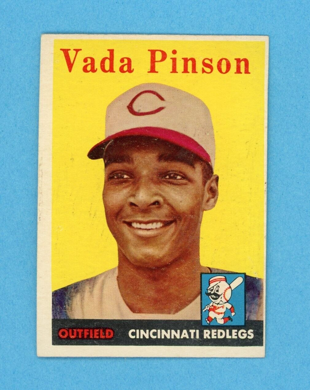 1958 Topps #420 Vada Pinson Cincinnati Redlegs Rookie Baseball Card Ex/Mt o/c