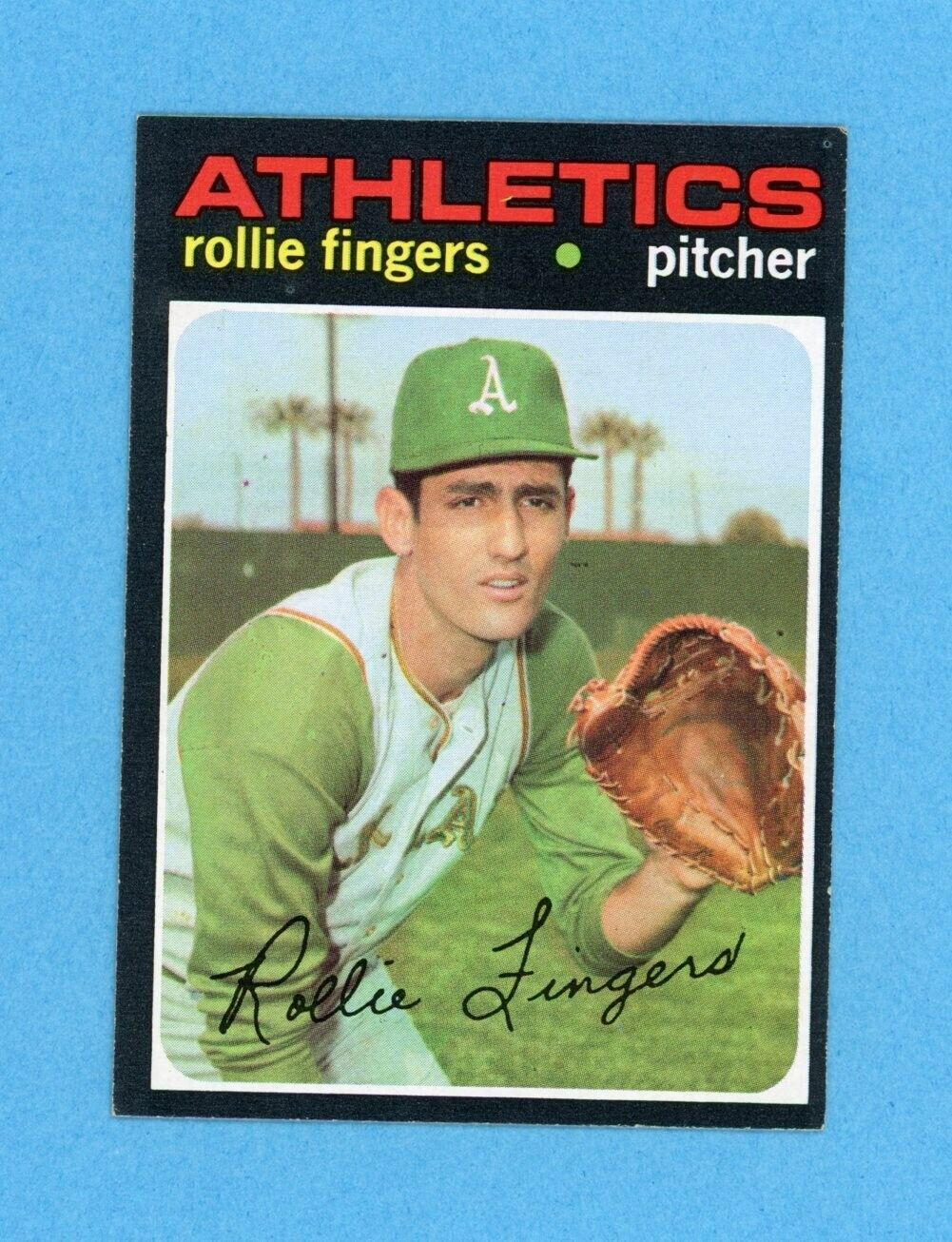 1971 Topps #384 Rollie Fingers Oakland Athletics Baseball Card EX+ - Ex/Mt