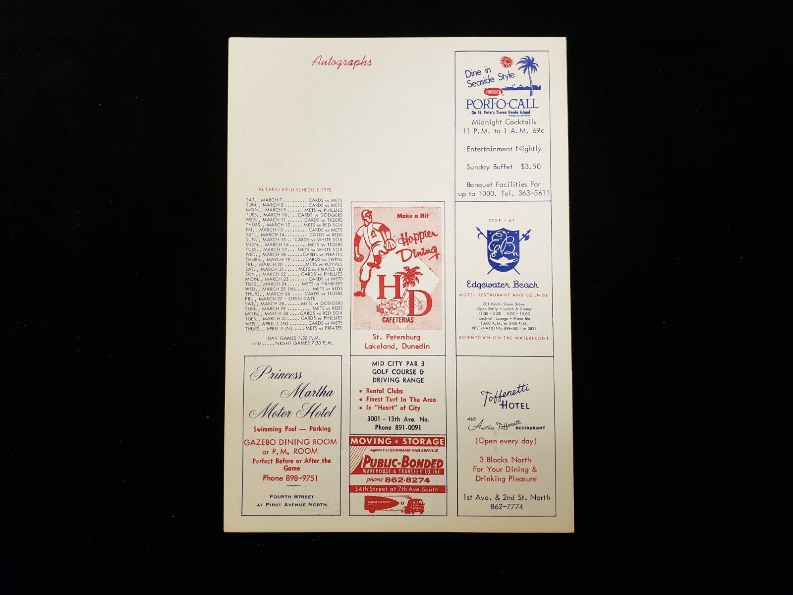 1970 New York Mets @ St. Louis Cardinals MLB Scorecard