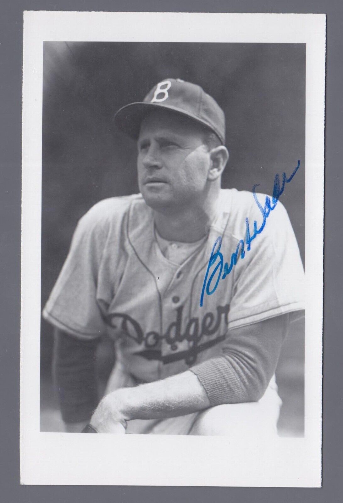 Ben Wade Brooklyn Dodgers Signed Postcard size Photo with B&E Hologram