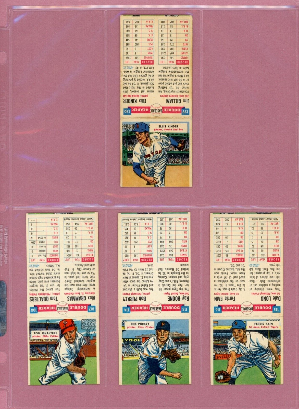 1955 Topps Double Headers Starter Set Lot of 34 Diff Baseball Cards mixed grades