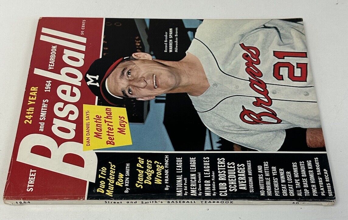 1964 Street & Smith Baseball Yearbook - Regional Cover - Warren Spahn Braves