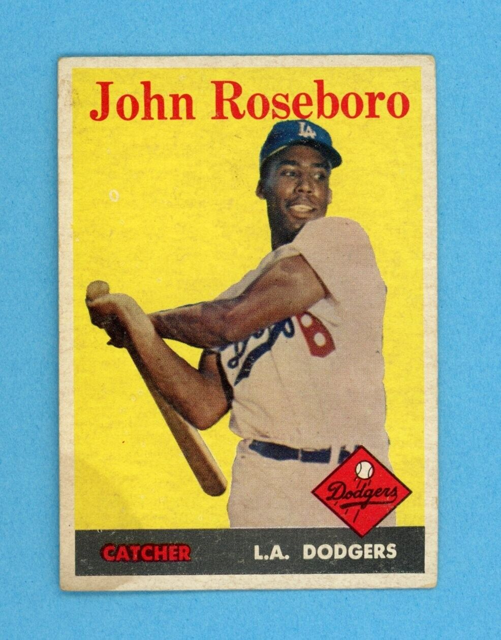 1958 Topps #42 John Roseboro LA Dodgers Rookie Baseball Card Vg/Ex app sta