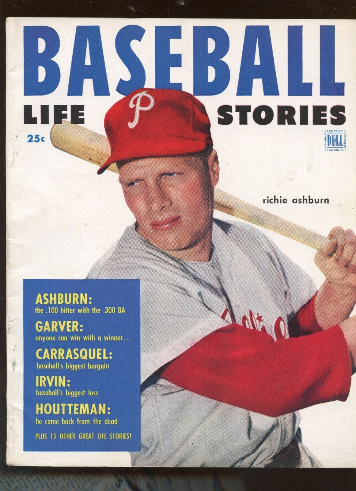 1952 Dell Baseball Life Richie Ashburn EX+