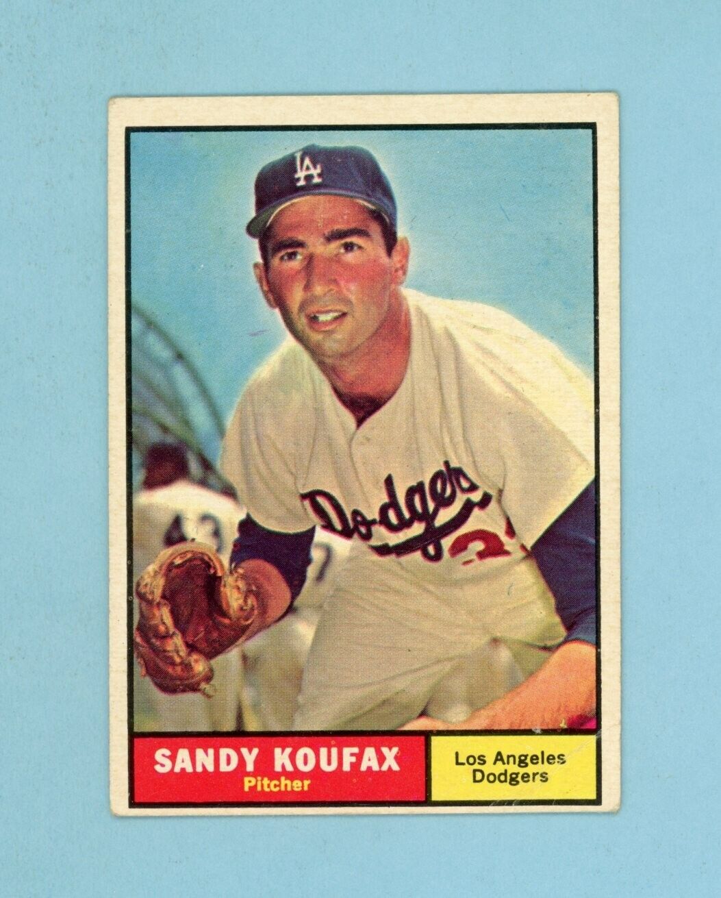 1961 Topps #344 Sandy Koufax Los Angeles Dodgers Baseball Card Vg/Ex cres brc