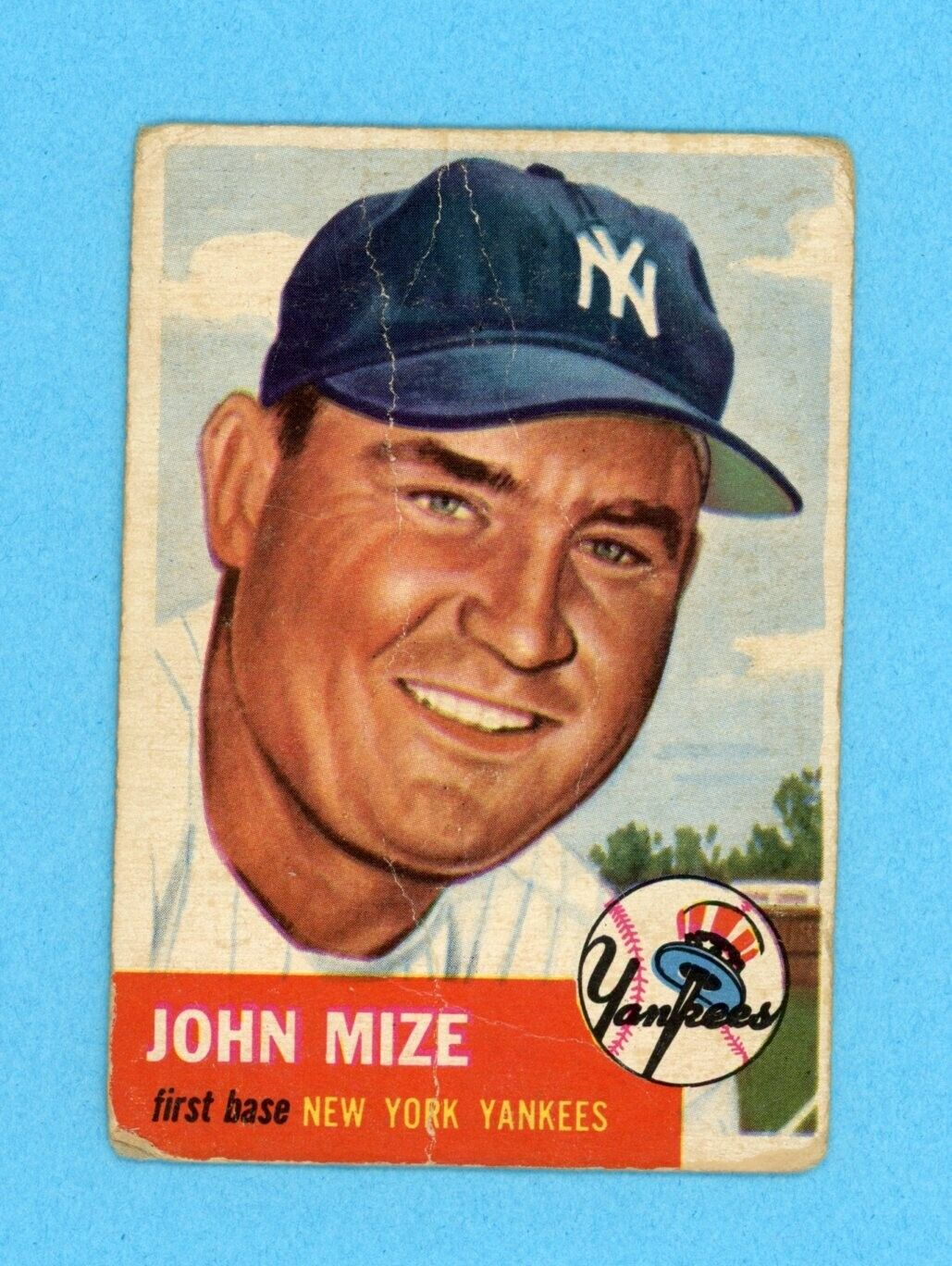 1953 Topps #77 Johnny Mize New York Yankees Baseball Card Low Grade