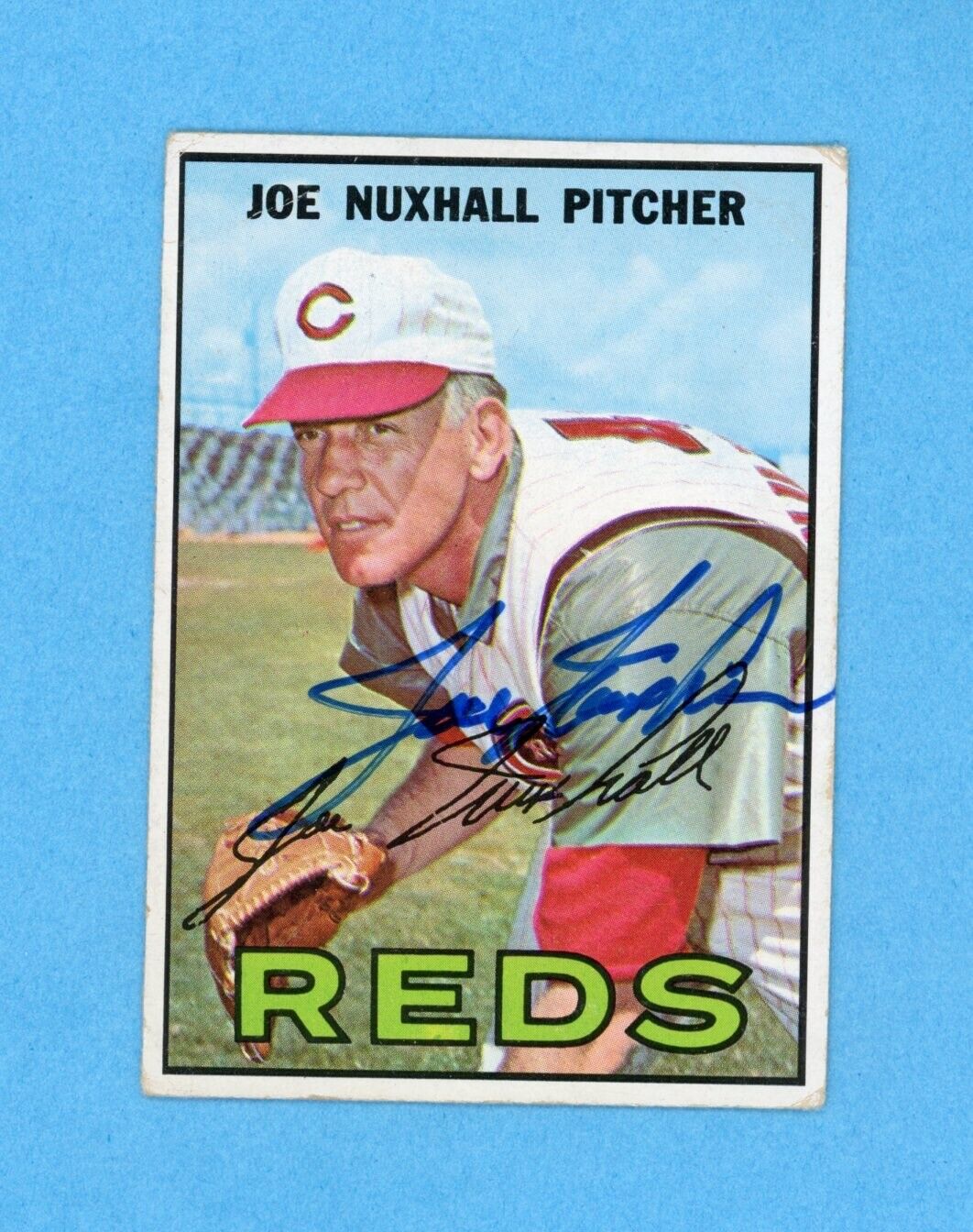 Joe Nuxhall Signed 1967 Topps Card #44 Auto w B&E Hologram