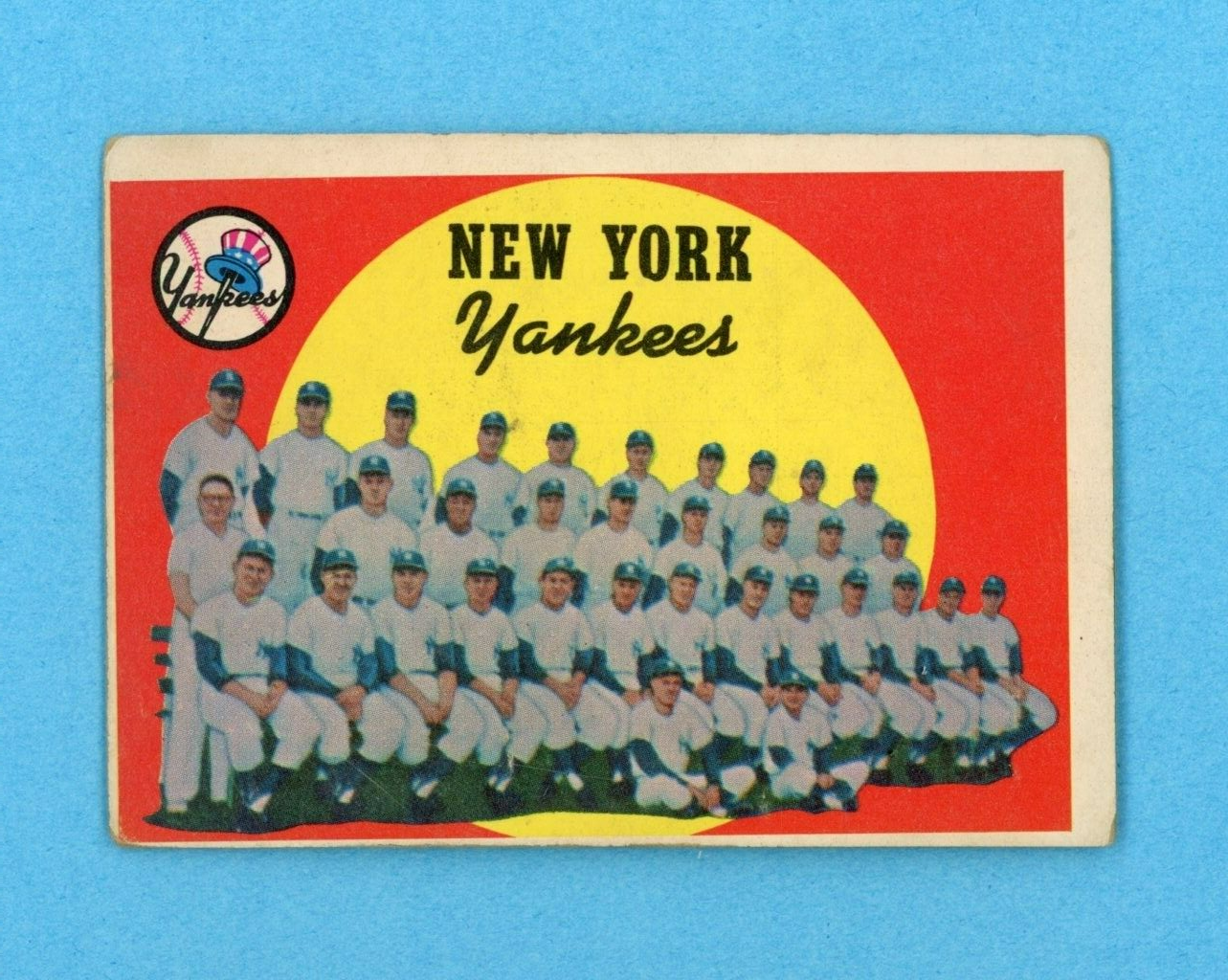 1959 Topps #510 New York Yankees Team High Number Baseball Card VG ched on back