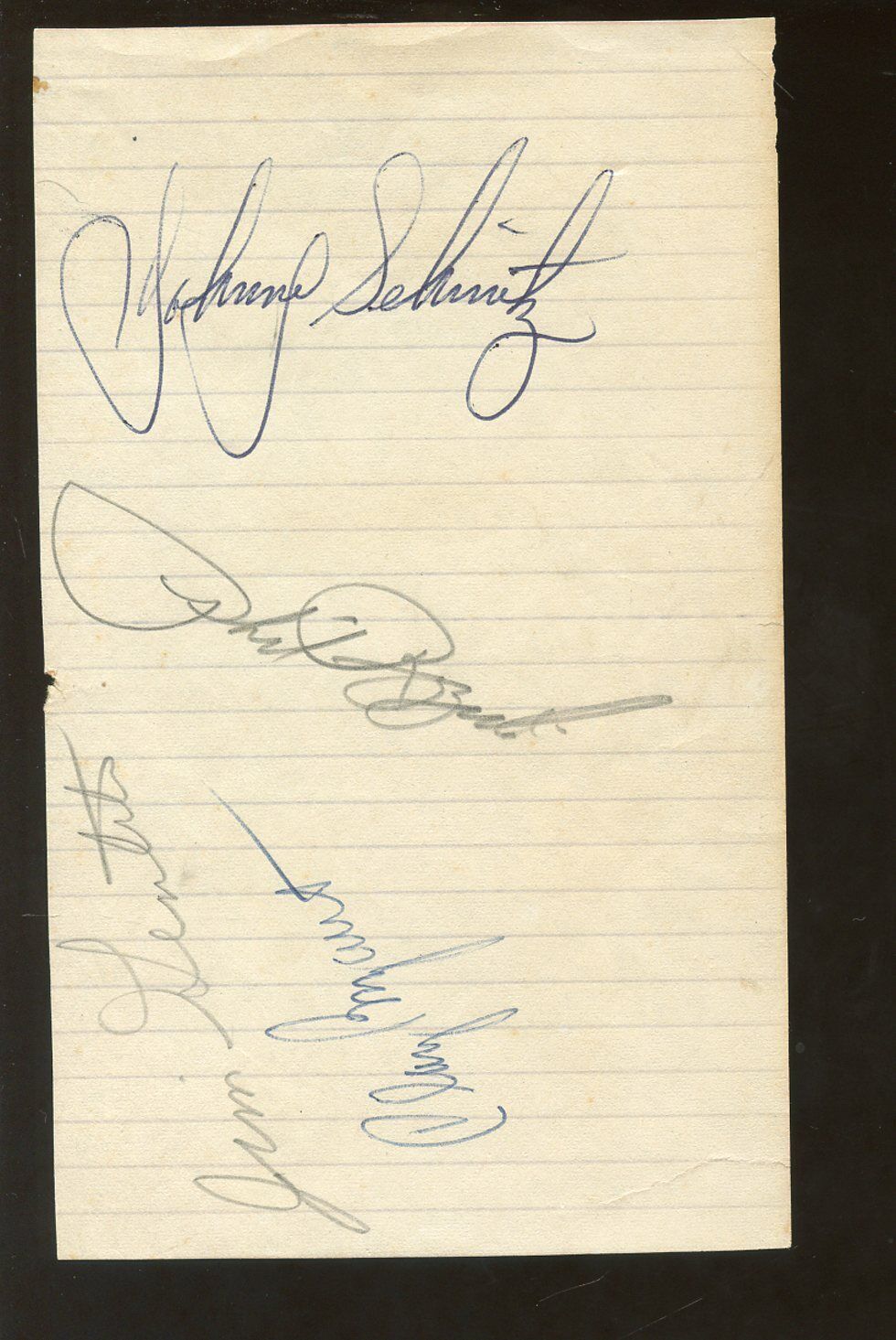 Autographed Page 5 Signatures Rizzuto Schmitz Bryant Gentile Pignatano Hologram