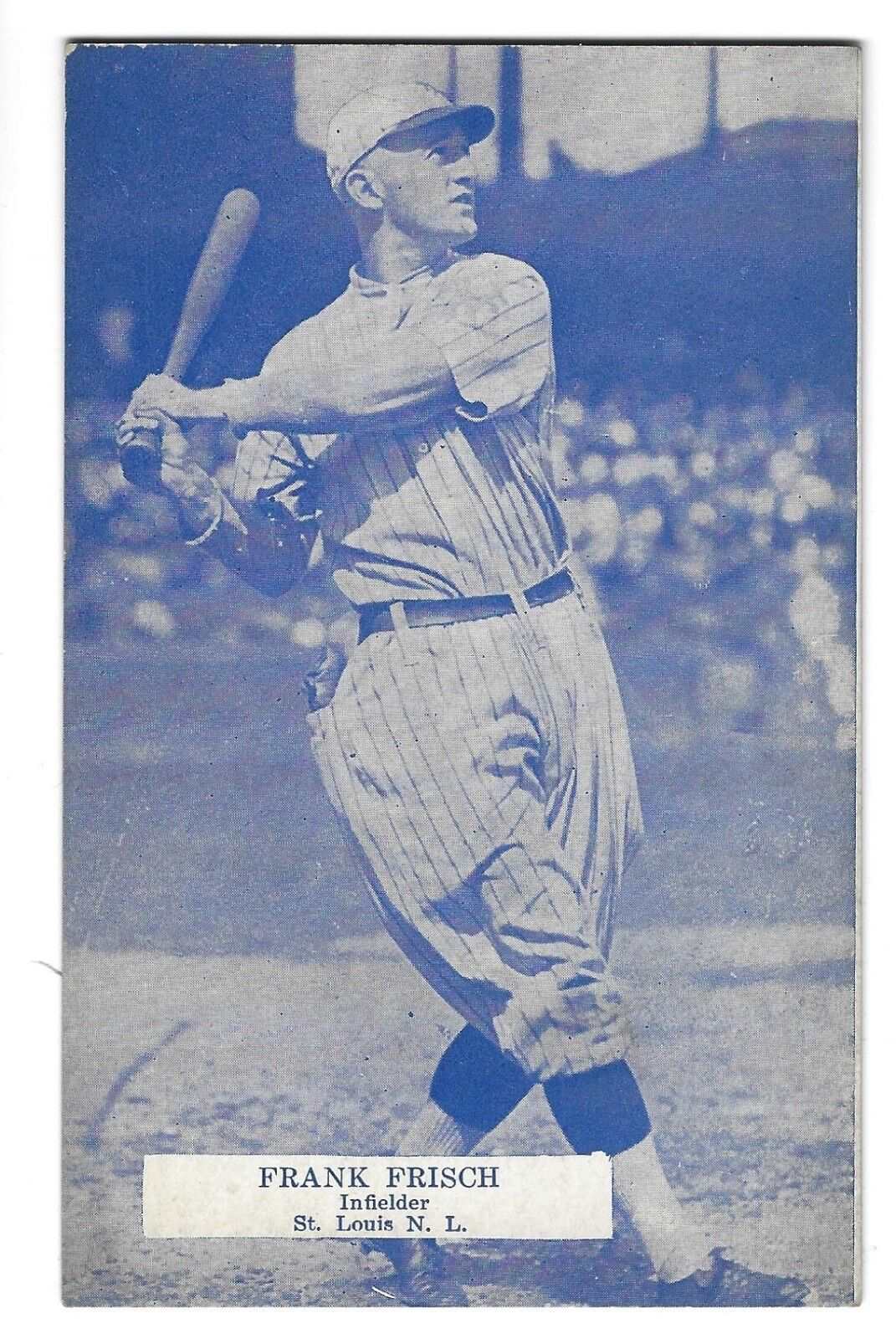 1925-31 Exhibit (postcard back, blue tint) Frank Frisch St Louis Cardinals 