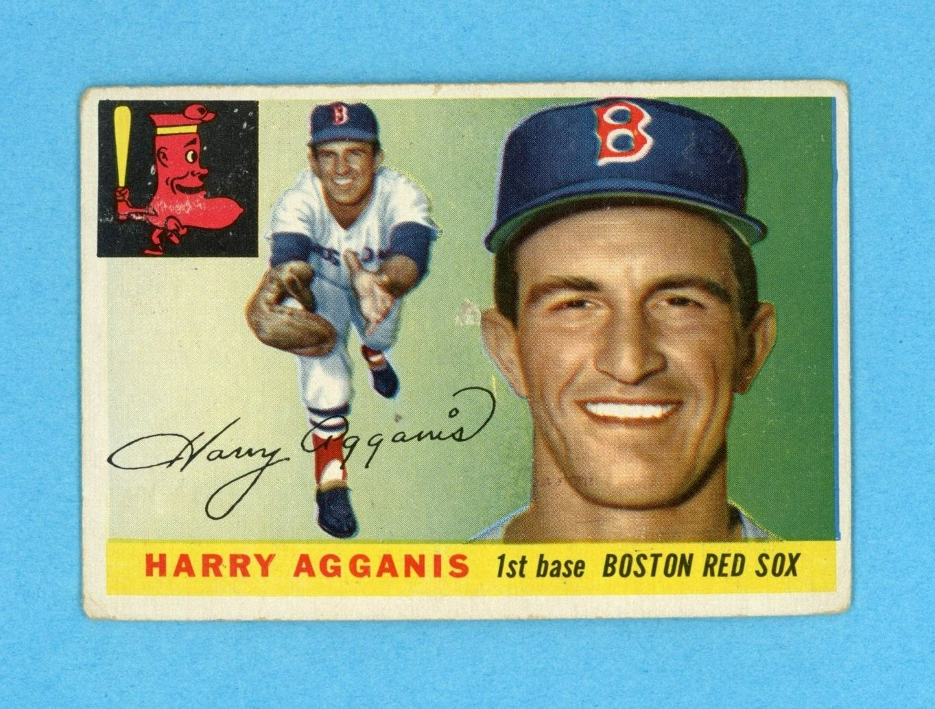 1955 Topps #152 Harry Agganis Boston Red Sox Rookie Baseball Card Low Grade