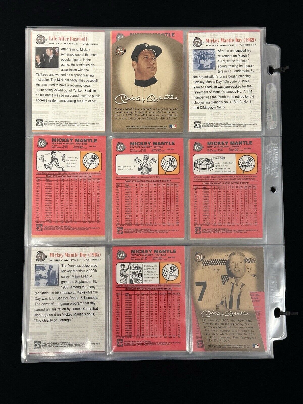 1997 Scoreboard Mickey Mantle New York Yankees Complete Set of 75 - NM-MT w/ Box