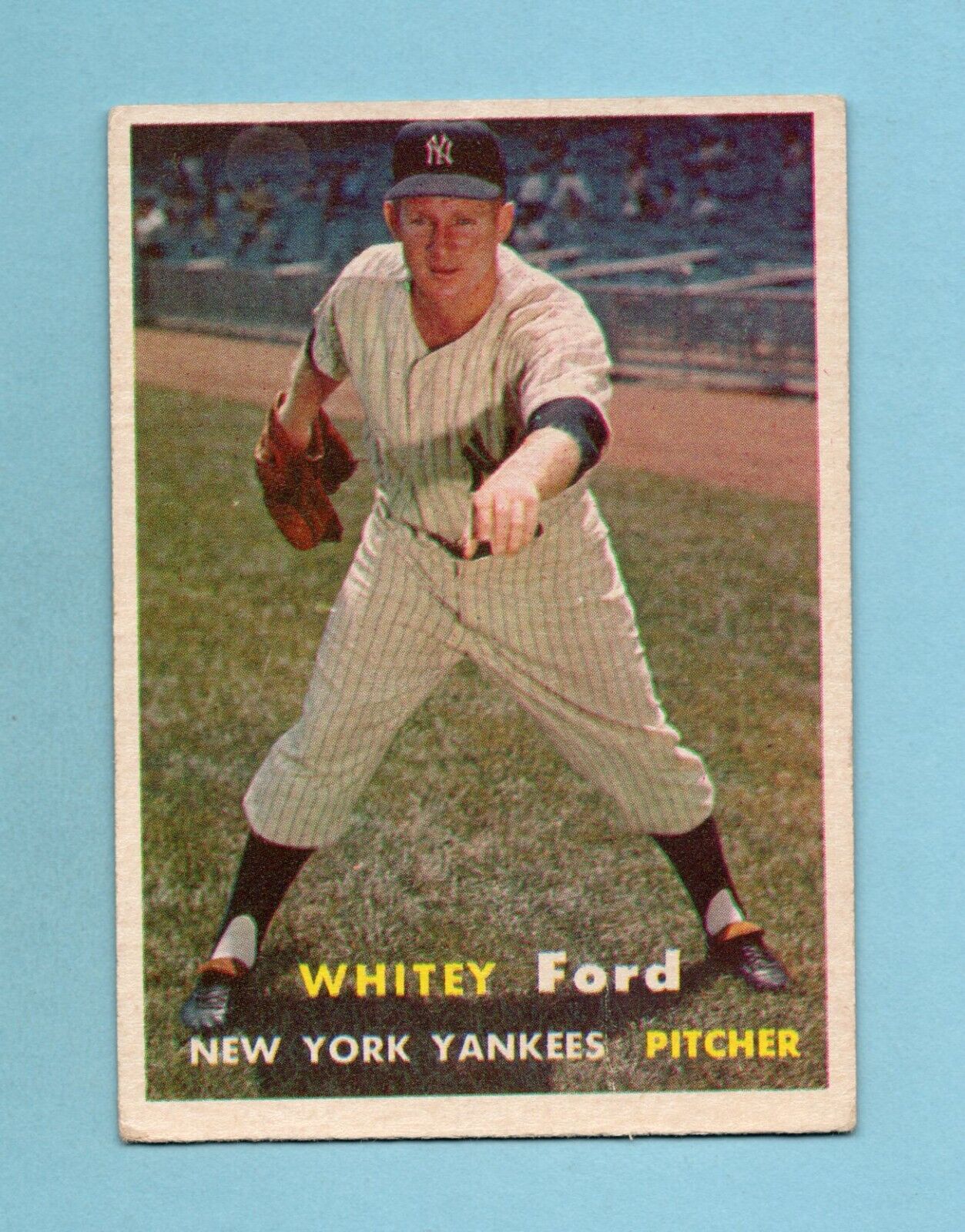 1957 Topps #25 Whitey Ford New York Yankees Baseball Card Vg/Ex str/tw