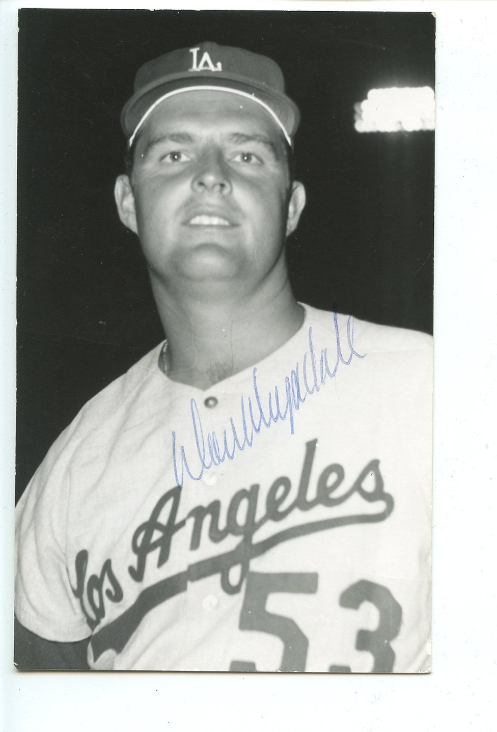 Don Drysdale Los Angeles Dodgers HOFer SIGNED 3.5 x 5.5" Photo Postcard