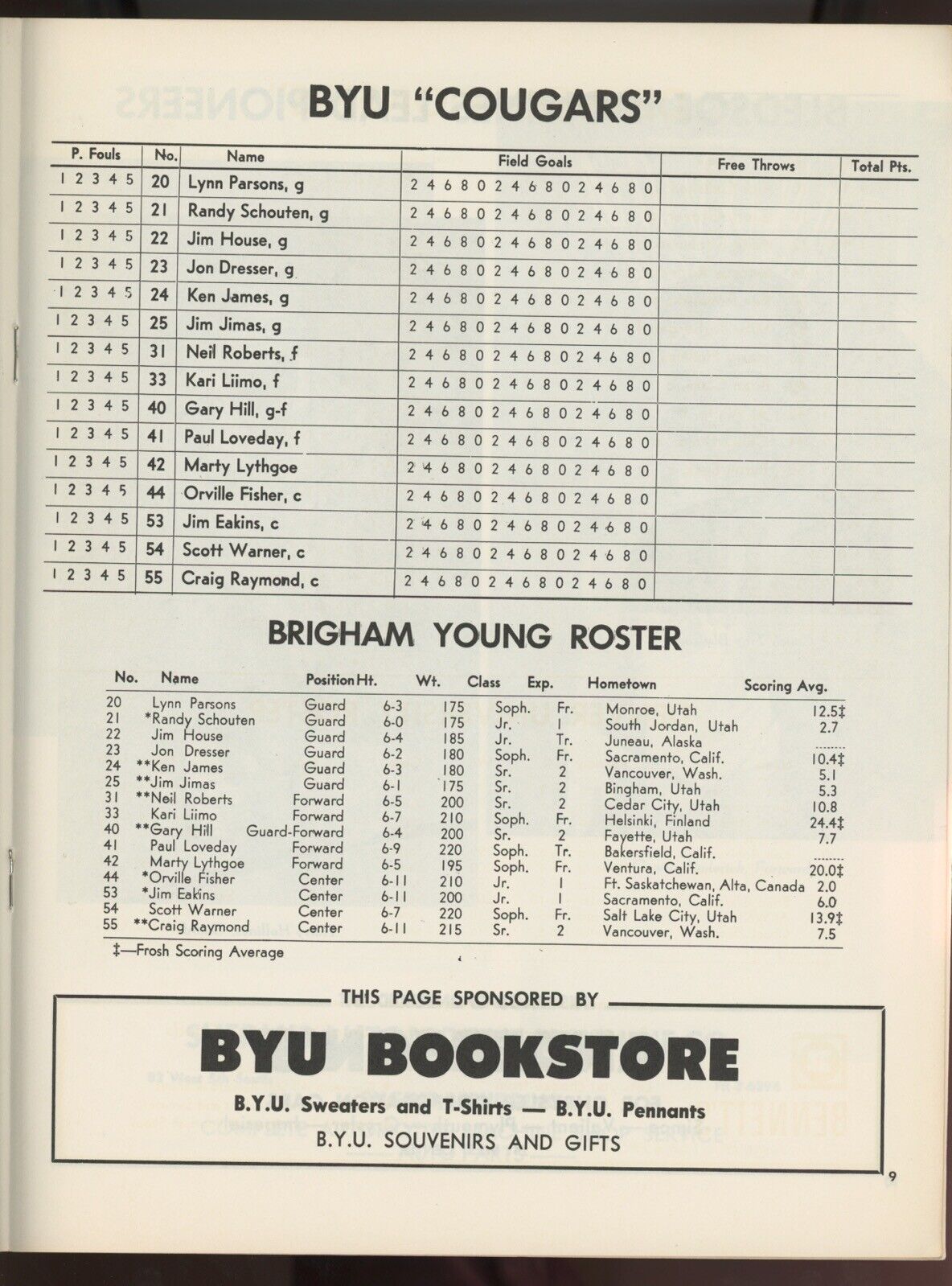 1966 Brigham Young vs Denver University Basketball Program • unscored