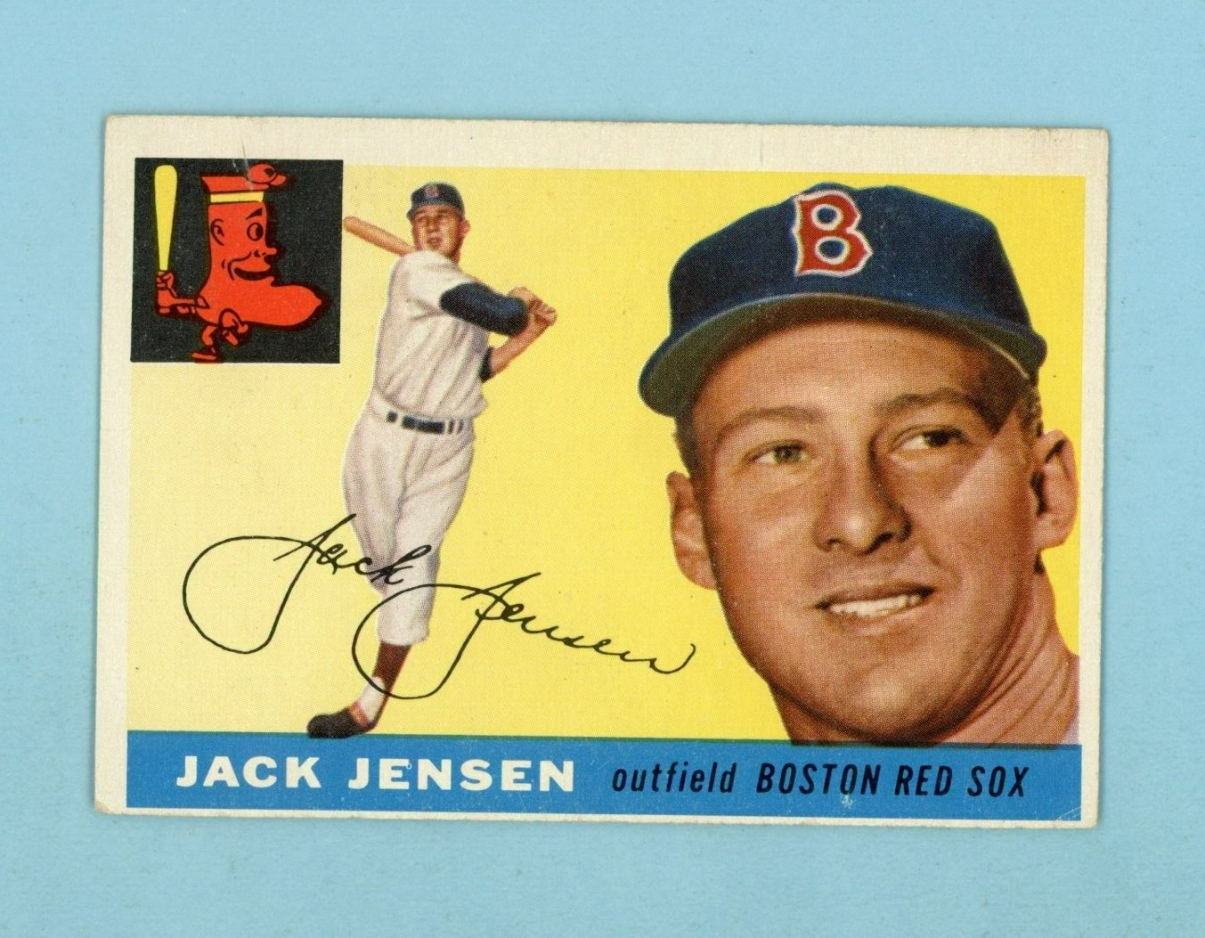 1955 Topps #200 Jackie Jensen Boston Red Sox Baseball Card Ex/Ex+ oc ap inds