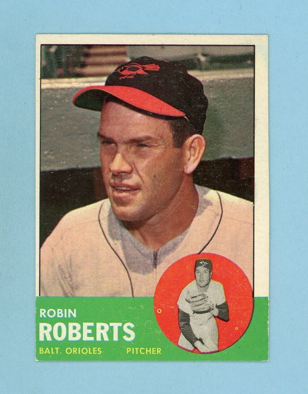 1963 Topps #125 Robin Roberts Baltimore Orioles Baseball Card Ex/Mt - NM o/c