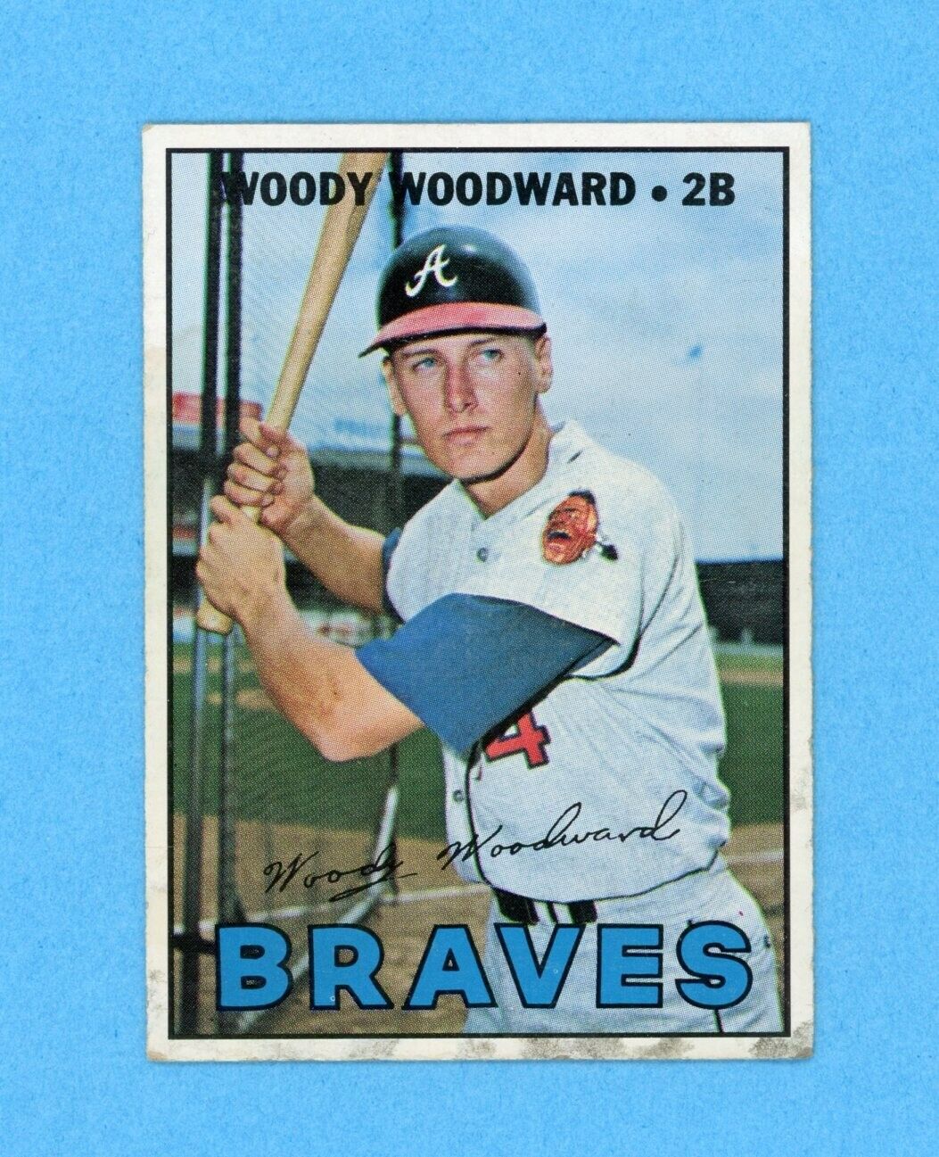 1967 Topps #546 Woody Woodward Atlant Braves High Number Baseball Card Low Grade