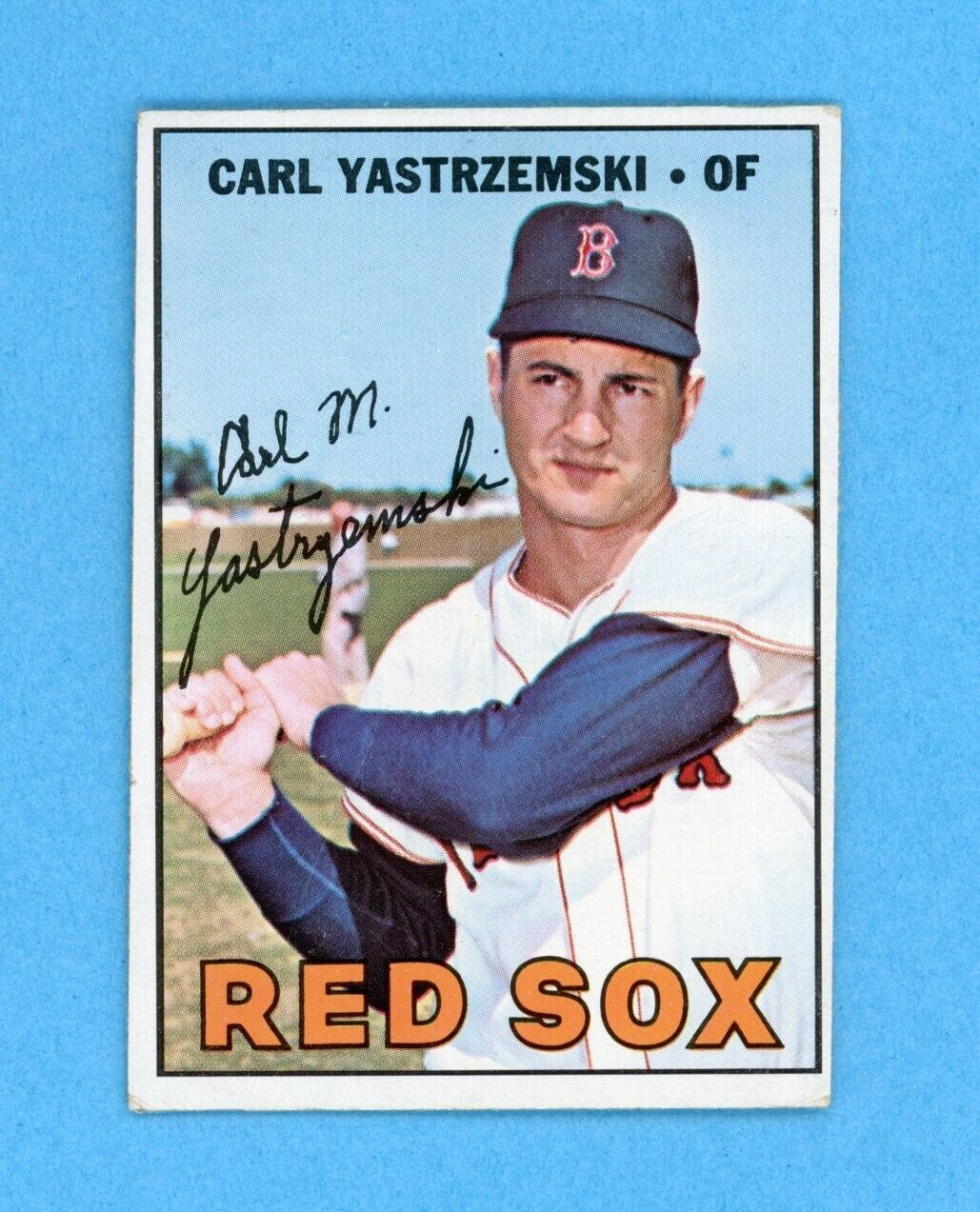 1967 Topps #355 Carl Yastrzemski Boston Red Sox Baseball Card EX lht wrks ds