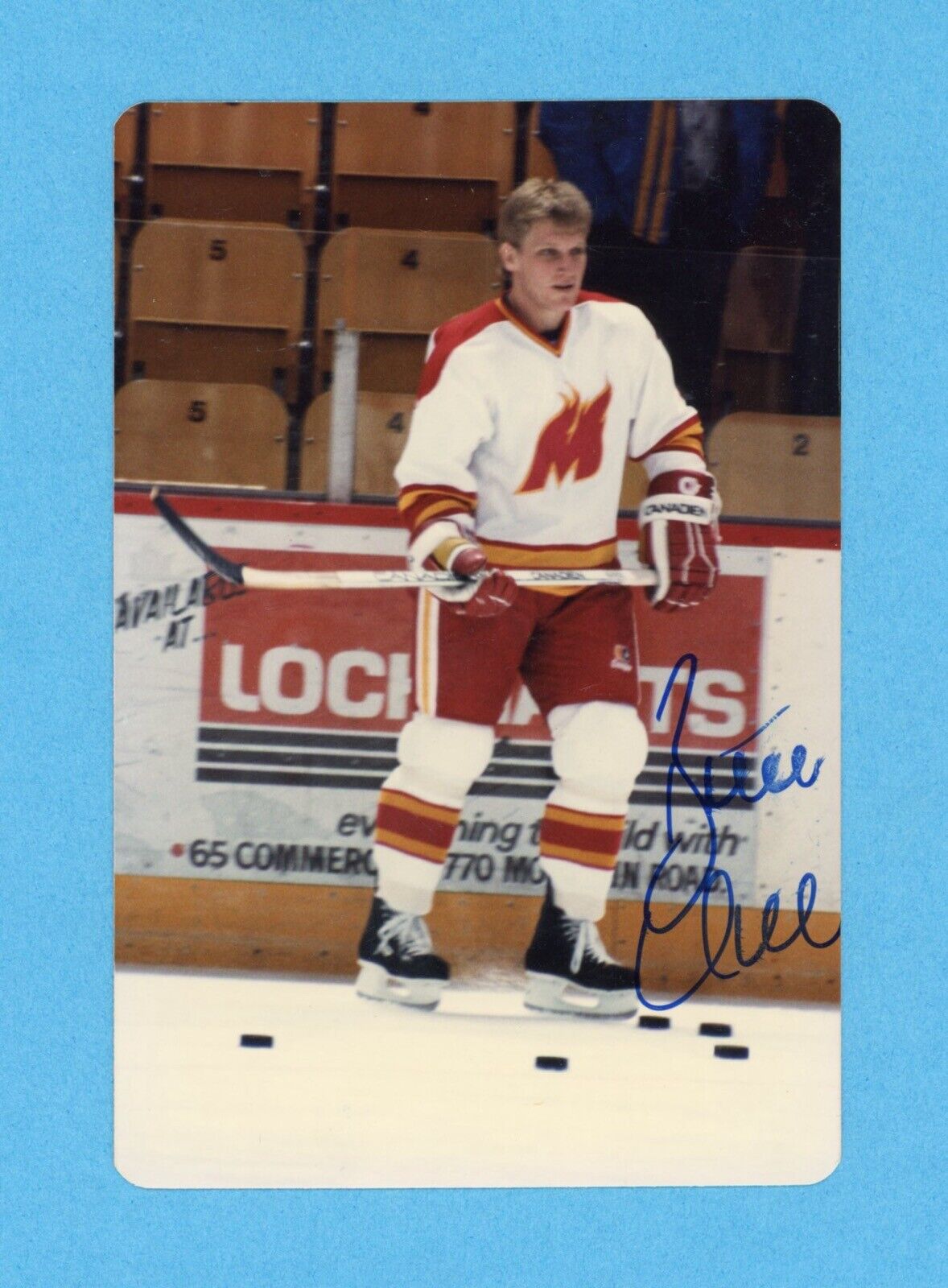 Brett Hull Signed 3.5"x5" Hockey Photo • no helmet • Auto w B&E Hologram