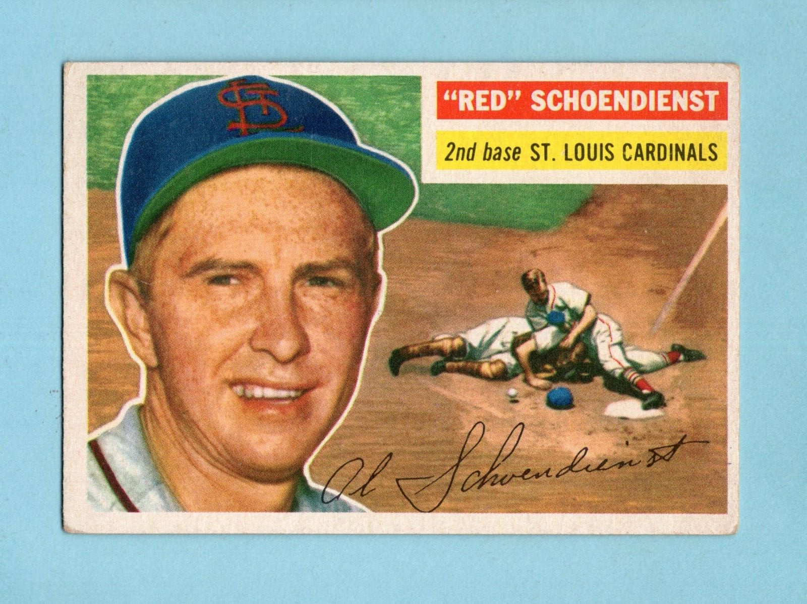 1956 Topps #165 Red Schoendienst St. Louis Cardinals Baseball Card Vg/Ex