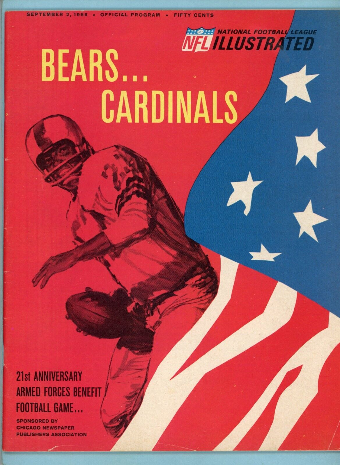 September 2, 1966 NFL Pre Season St Louis Cardinals vs Chicago Bears Program