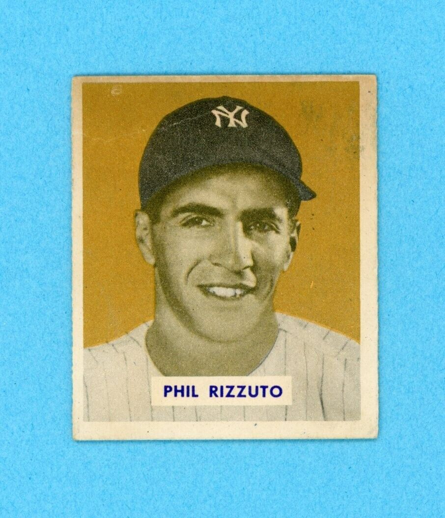 1949 Bowman #98 Phil Rizzuto New York Yankees Baseball Card EX ap wk top, sta bk