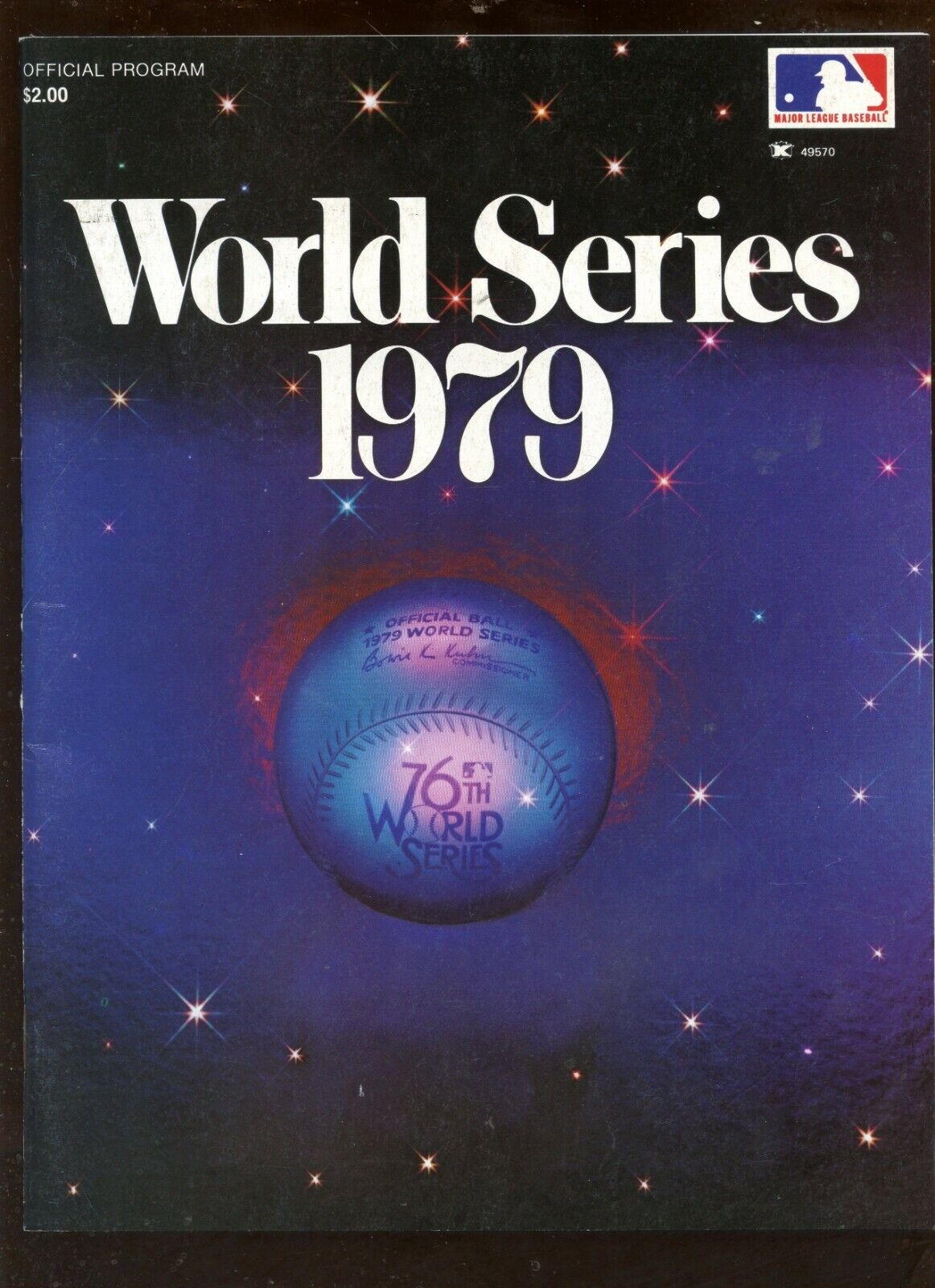 1979 MLB World Series Program Baltimore Orioles Insert NRMT