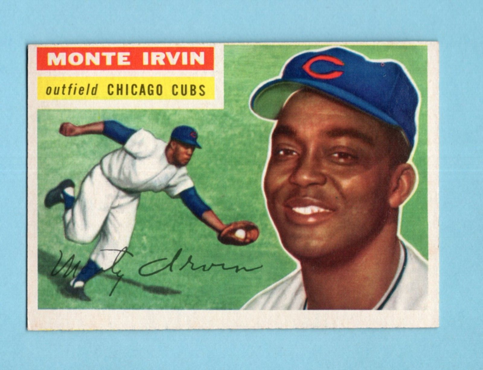 1956 Topps #194 Monte Irvin Chicago Cubs Baseball Card NM o/c