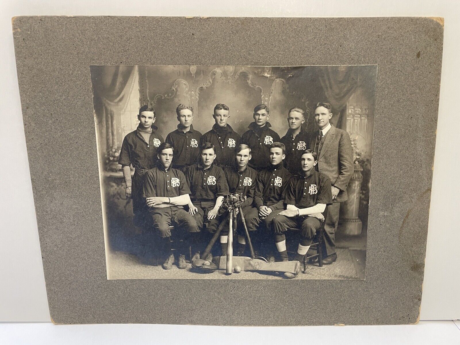 Vintage Early 1900s PHS Baseball Team Photo #3 • Parker S.D.