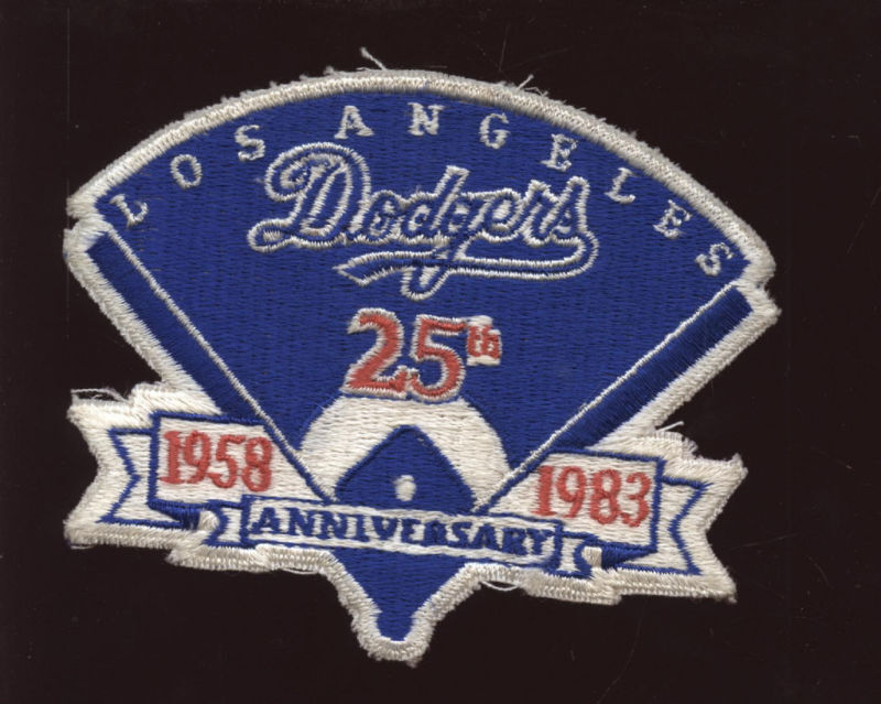 1983 LA Dodgers 25th Anniv Baseball Uniform Patch 