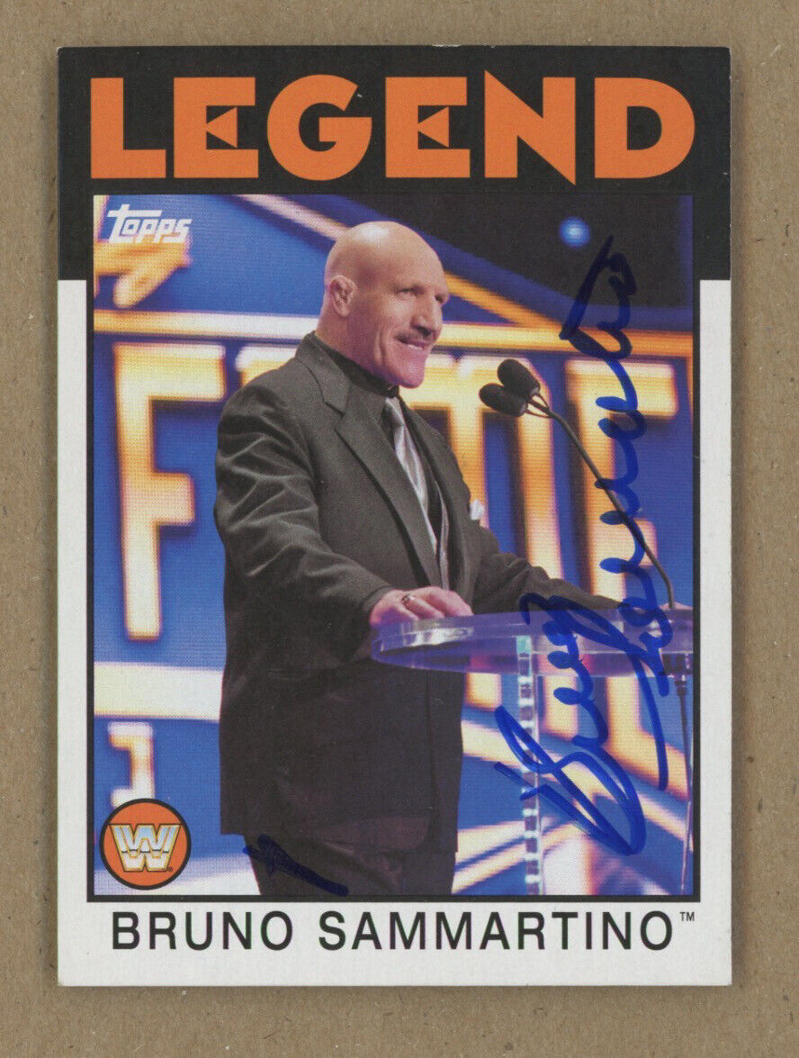 Bruno Sammartino Signed 2016 Topps WWE Heritage Card #77 Auto with B&E Hologram