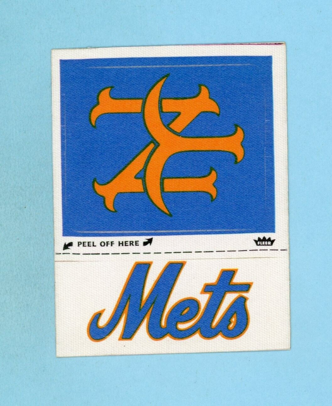 1968-70 Fleer Team Cloth Patch New York Mets Baseball Card NM