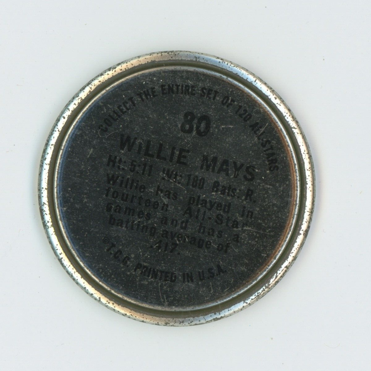 1964 Topps Coin #80 Willie Mays San Francisco Giants Baseball Coin