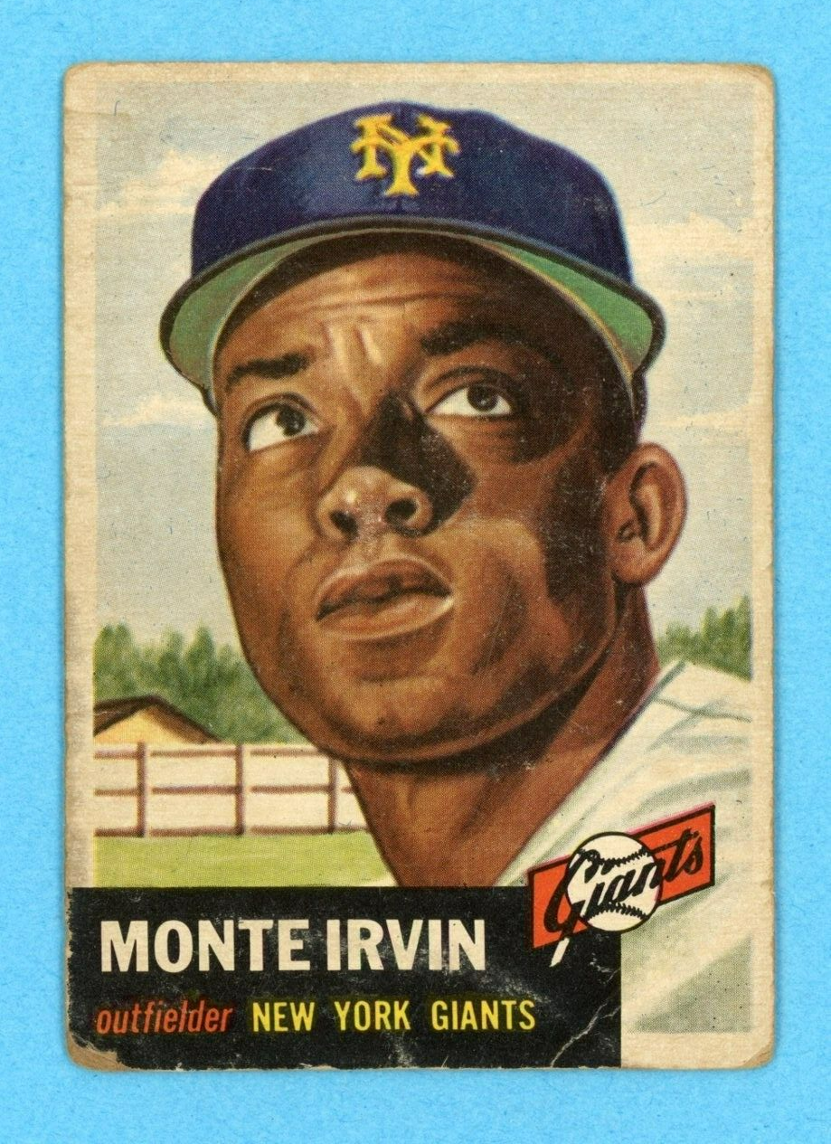 1953 Topps #62 Monte Irvin New York Giants Baseball Card Low Grade